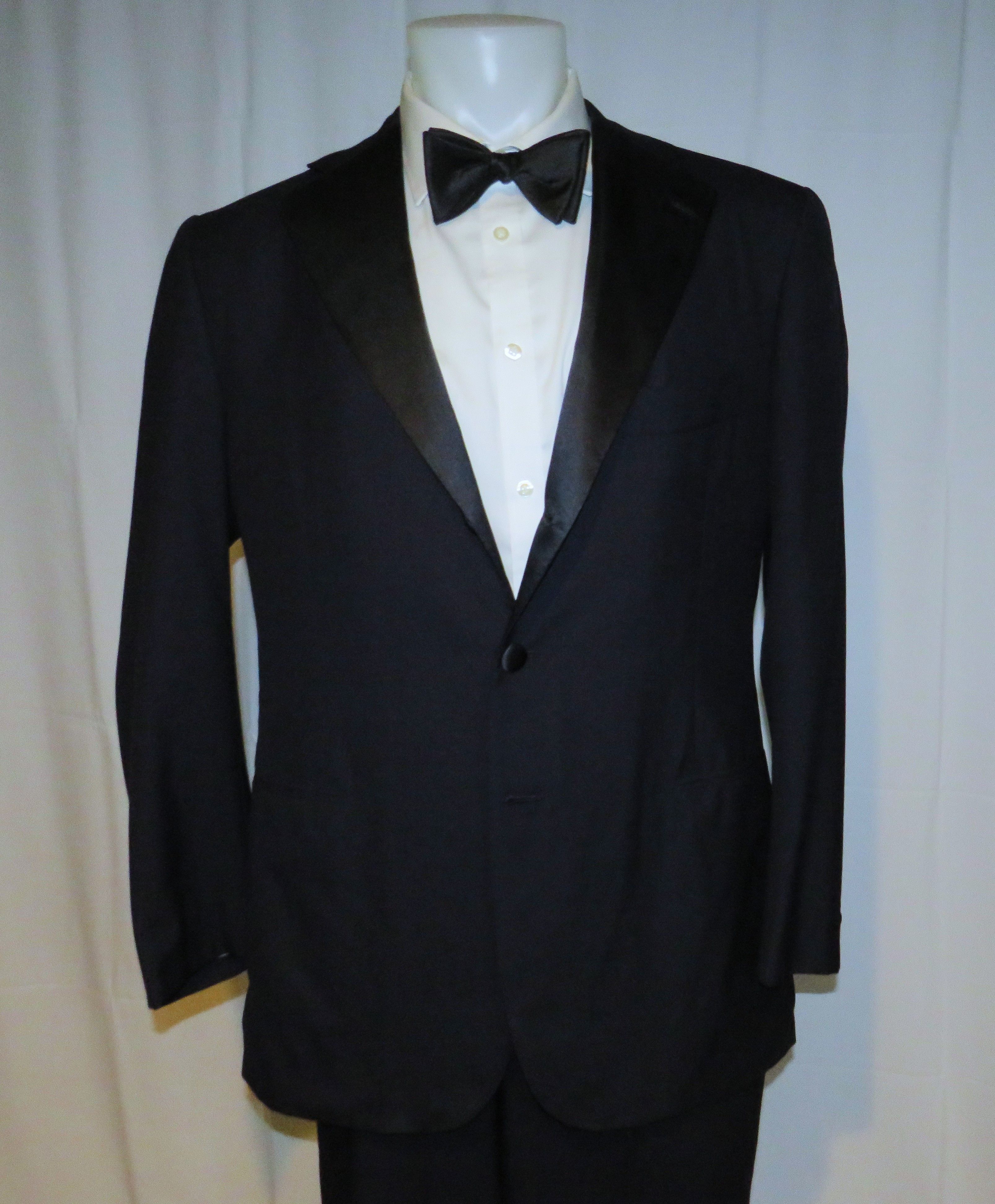 Cesare Attolini Cashmere Blend Navy Barethea Three Roll Two Tuxedo 44R Size 44R - 8 Thumbnail