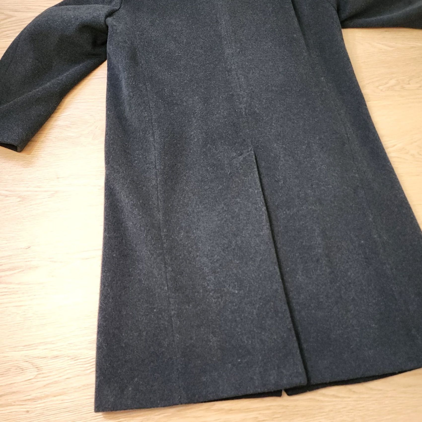 Vintage Blend Trench Coat Mens 44 Regular Dark Charcoal Cashmere Wool Blend Silver Cloud Jacket in Brown, Men's — image 6 of 6