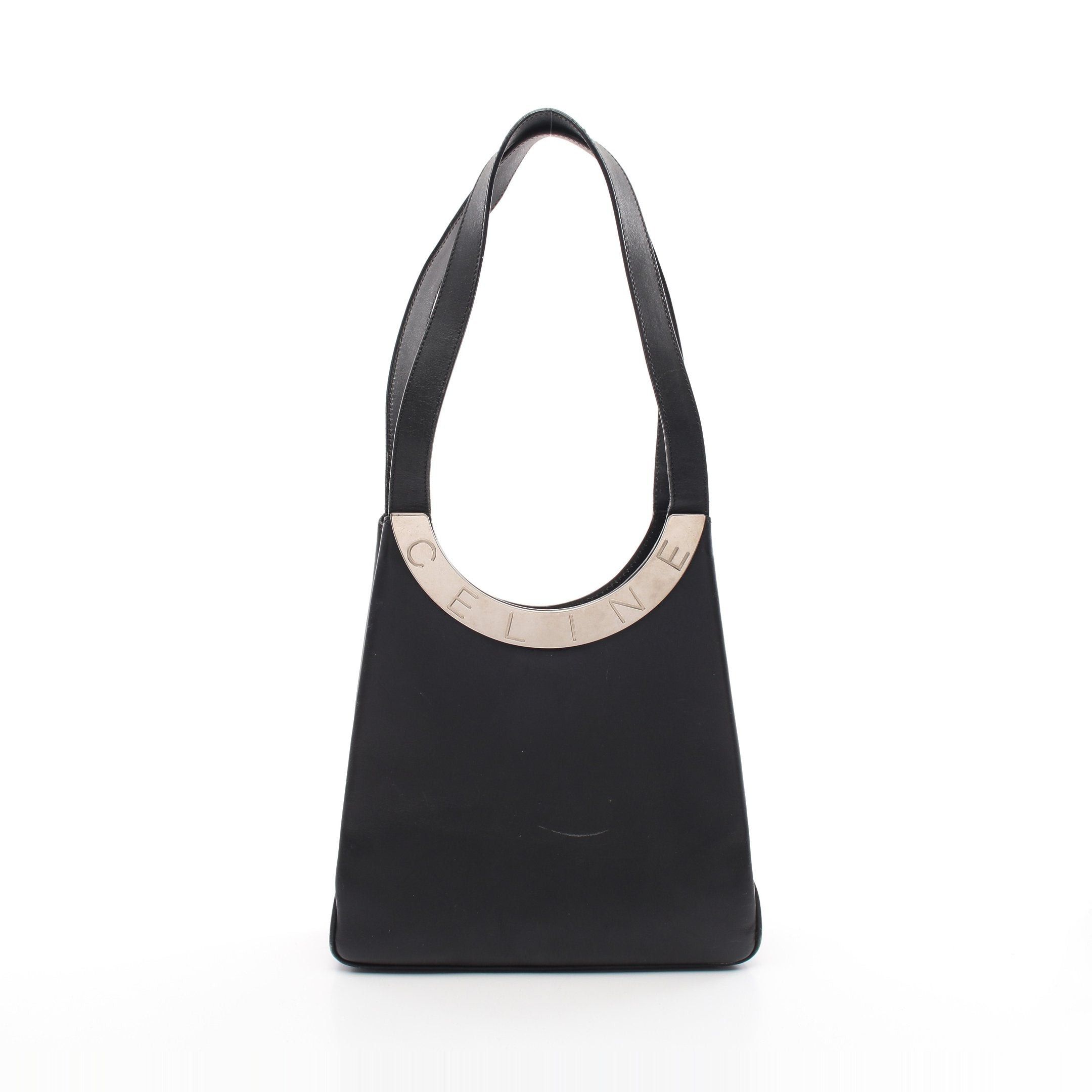 Celine Celine Shoulder Bag Logo Metal Fittings Leather Black Size ONE SIZE - 1 Thumbnail
