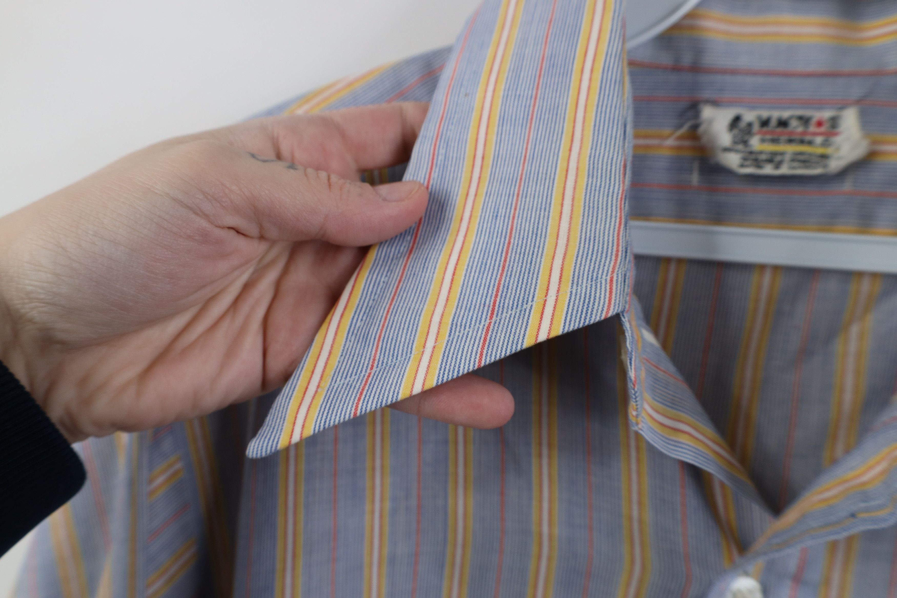 Vintage Vintage 60s 70s Macys Striped Dagger Collar Button Shirt Size US M / EU 48-50 / 2 - 6 Thumbnail