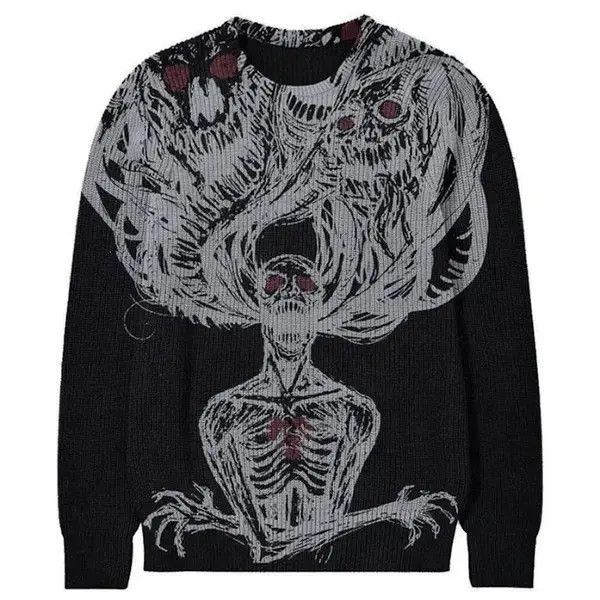 Japanese Brand Knitted Gothic Punk Style Sweater Pullover Unisex Size US XL / EU 56 / 4 - 1 Thumbnail