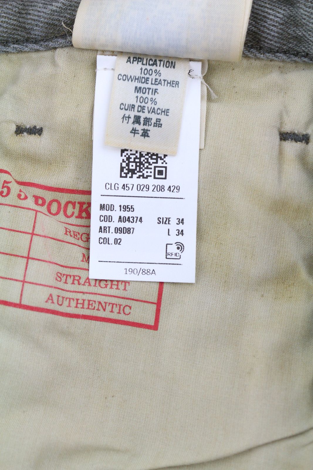 Diesel 1955 09D87 W34/L34 Aged Look Regular Straight 85423 Size US 34 / EU 50 - 10 Thumbnail