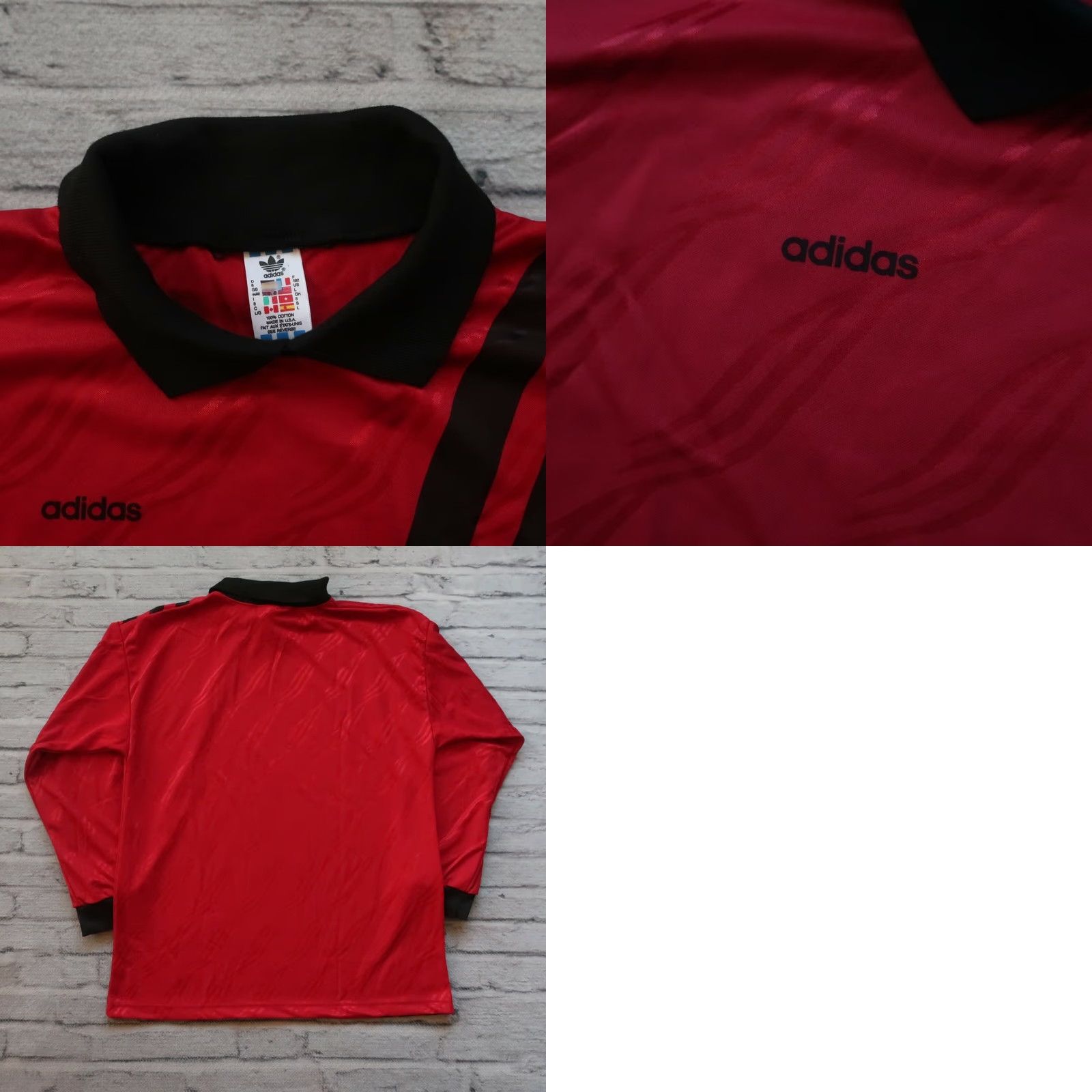 Adidas Vintage Adidas Soccer Jersey Men Large Dark Red 90s Jersey Size US L / EU 52-54 / 3 - 8 Thumbnail