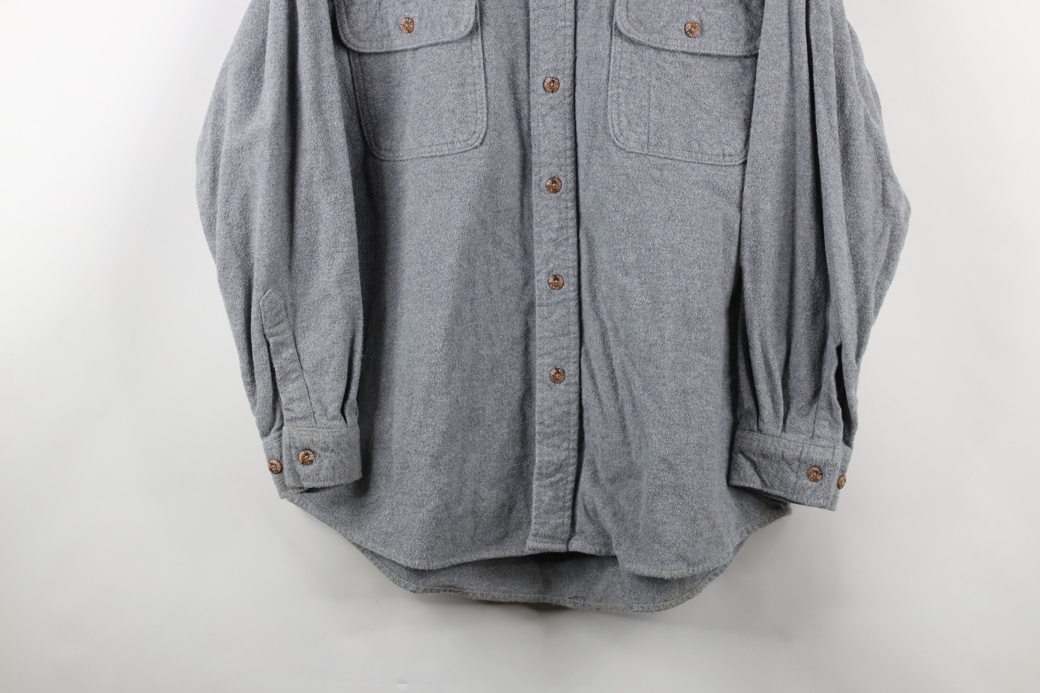 Vintage Vintage 90s Streetwear Chamois Cloth Button Shirt Gray Size US L / EU 52-54 / 3 - 3 Thumbnail
