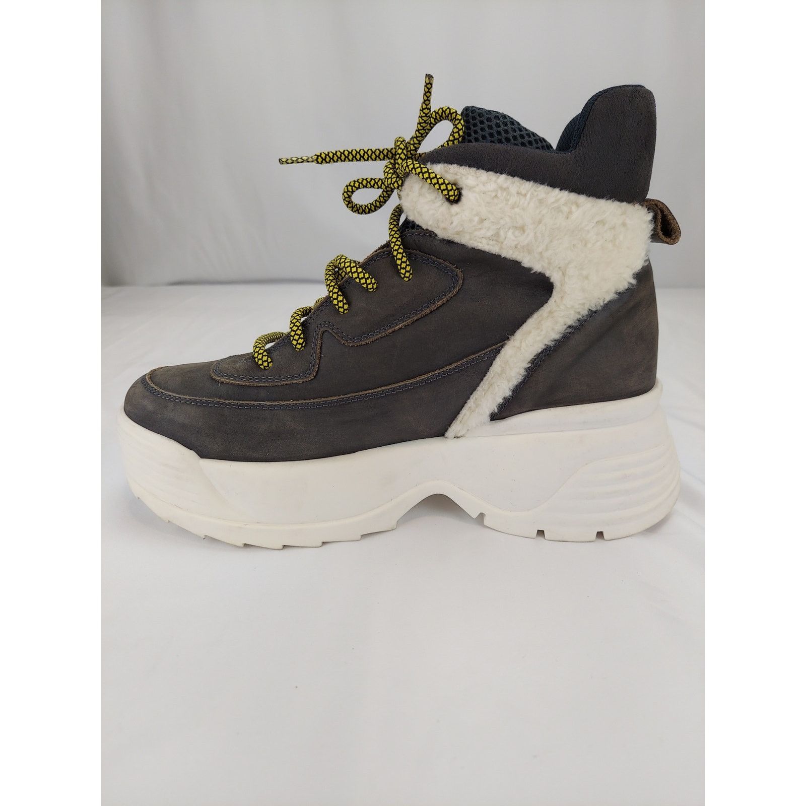 Free People Free People Luca Hikers Faux Fur Gray Wedge Suede Boot 9 NEW Size US 9 / IT 39 - 10 Thumbnail