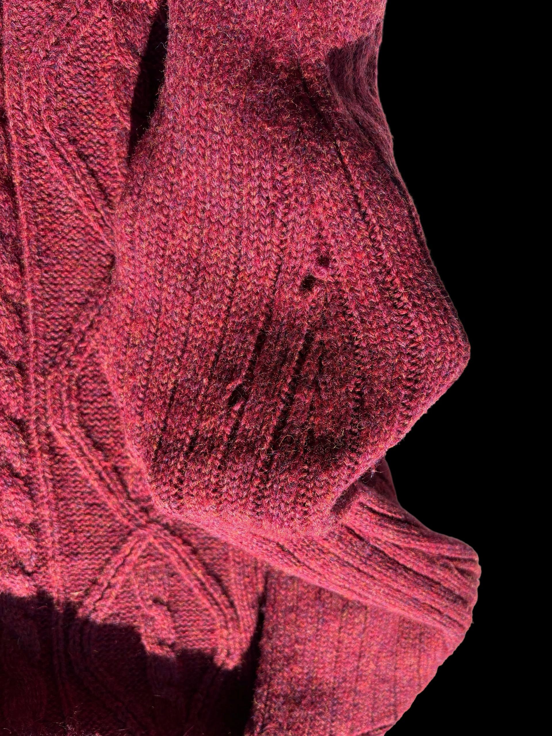 Christian Dior Monsieur Christian Dior vintage burgundy wool knit sweater Size US L / EU 52-54 / 3 - 4 Thumbnail