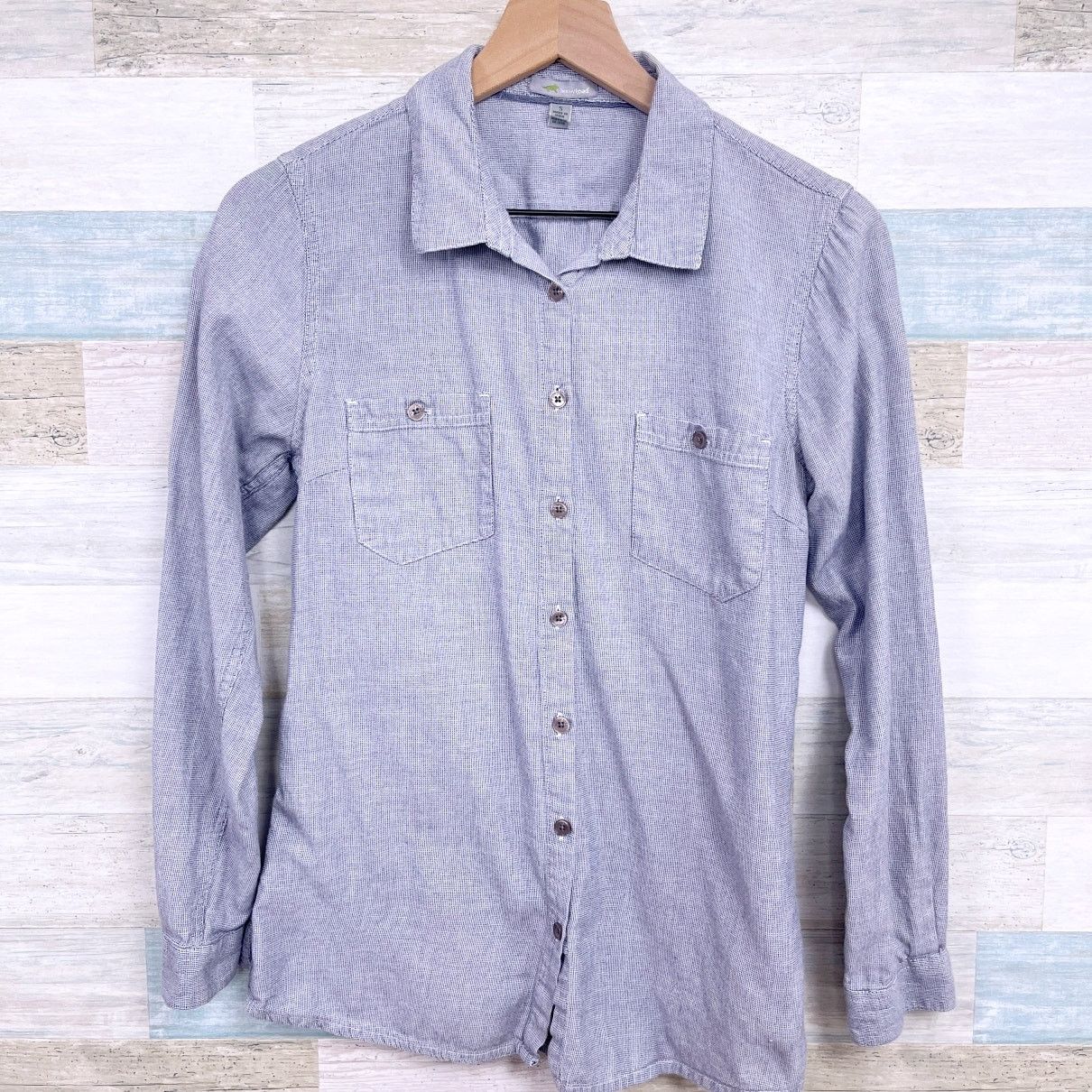 Other Horny Toad & Co Dobby Cinch Shirt Blue Organic Womens S Size S / US 4 / IT 40 - 1 Thumbnail