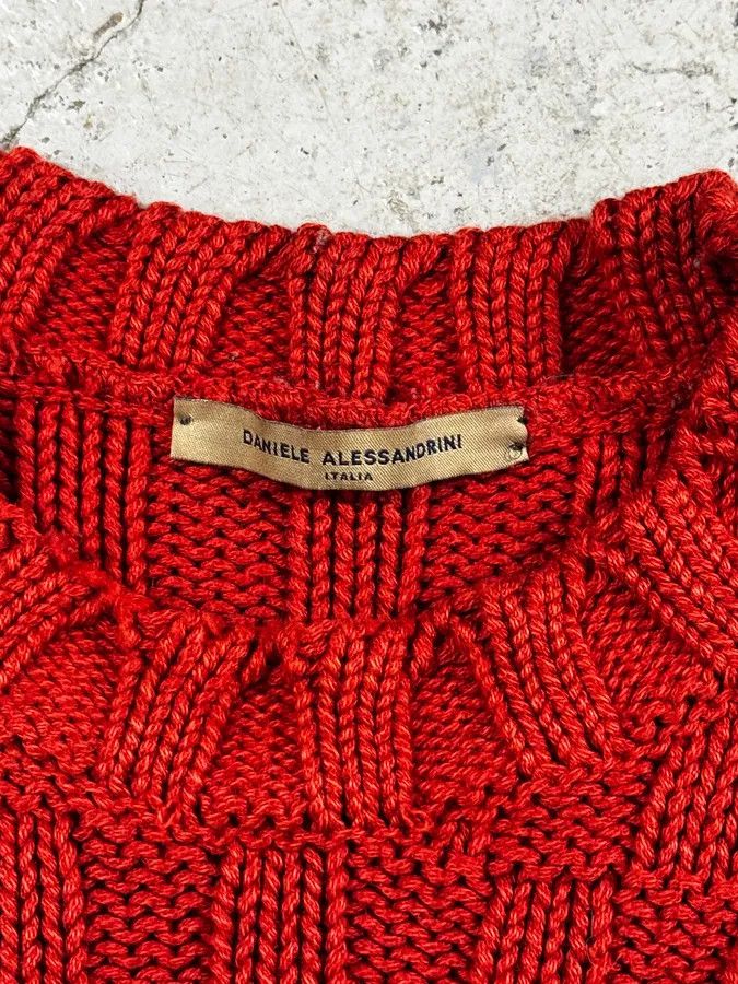 Daniele Alessandrini 2000s Daniele Alessandrini Red Symmetry Sweater Size US S / EU 44-46 / 1 - 3 Thumbnail