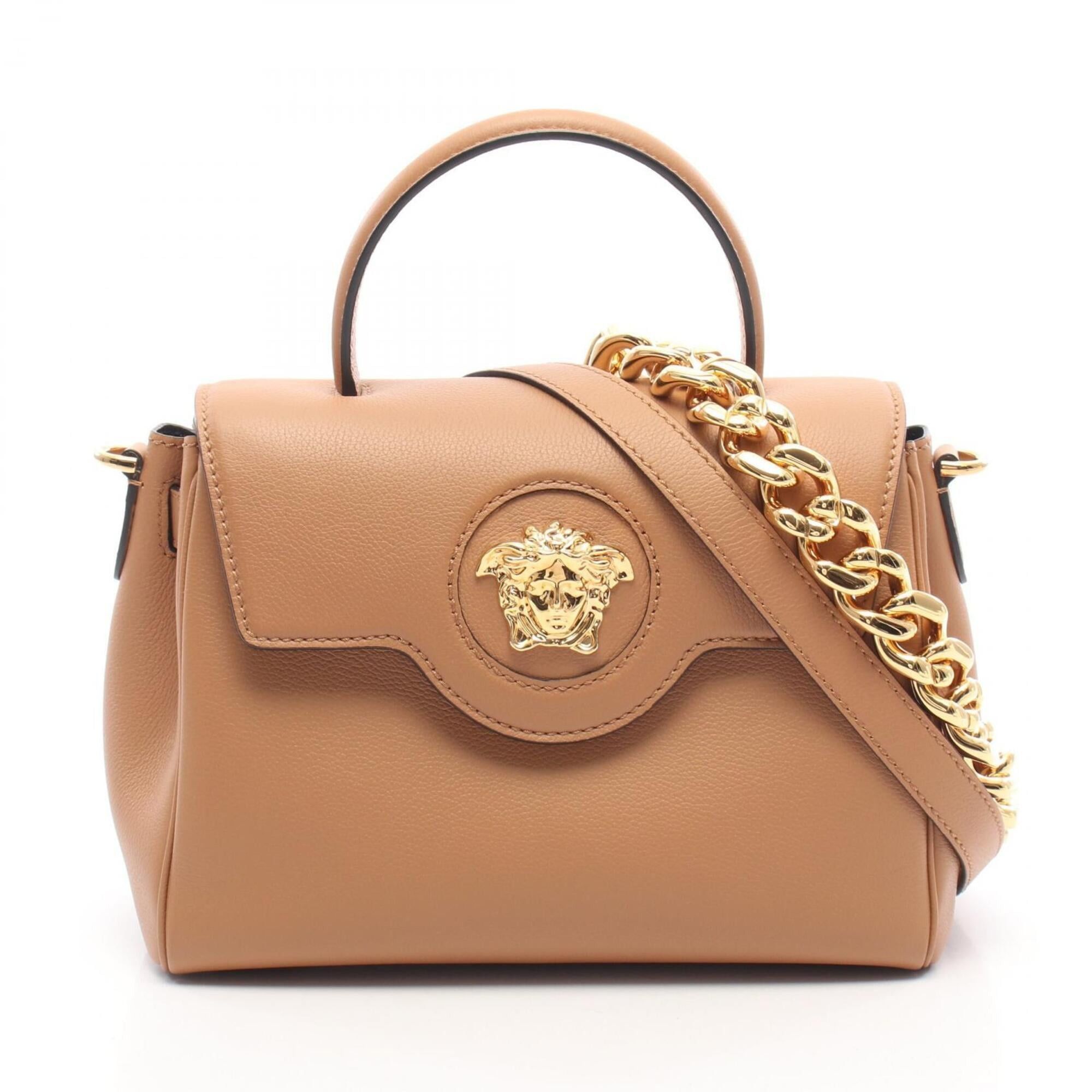 Versace Versace x Fendi La Medusa Top Handle 2-Way Handbag, Leather, Women's, Brown Size ONE SIZE - 1 Thumbnail