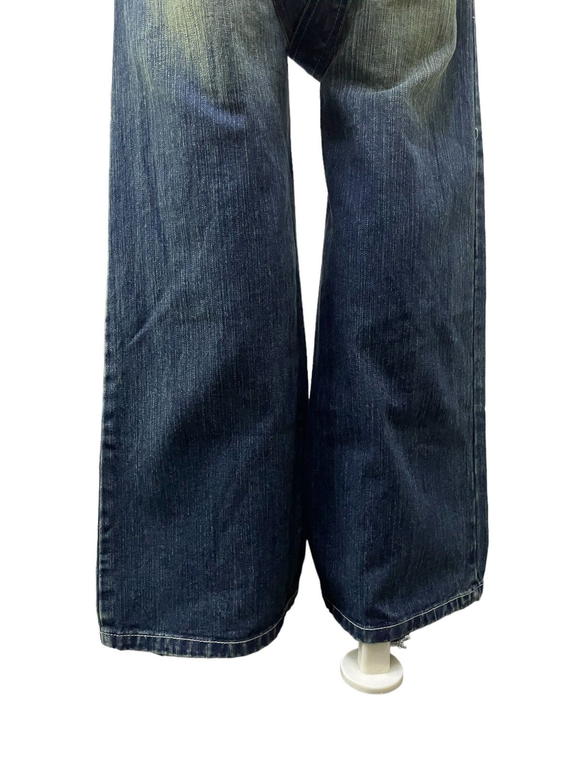 If Six Was Nine × Le Grande Bleu (L.G.B.) Spica Japan Mud Mooss Flared Wide Parachute Suspender Jeans Size US 30 / EU 46 - 8 Thumbnail