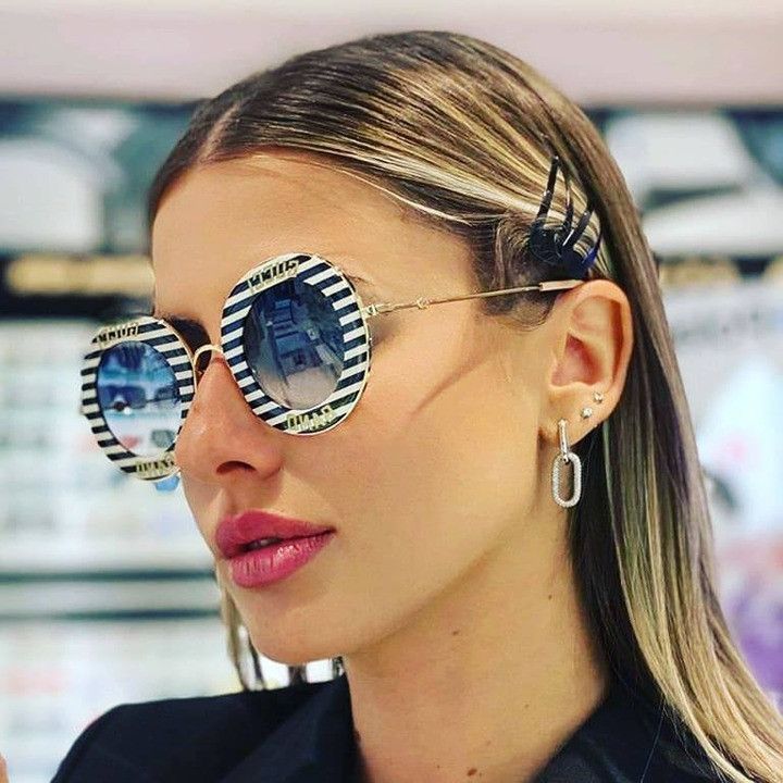 Gucci Gucci GG0113S 008 Sunglasses Black Round Frame, Blue Size ONE SIZE - 9 Thumbnail