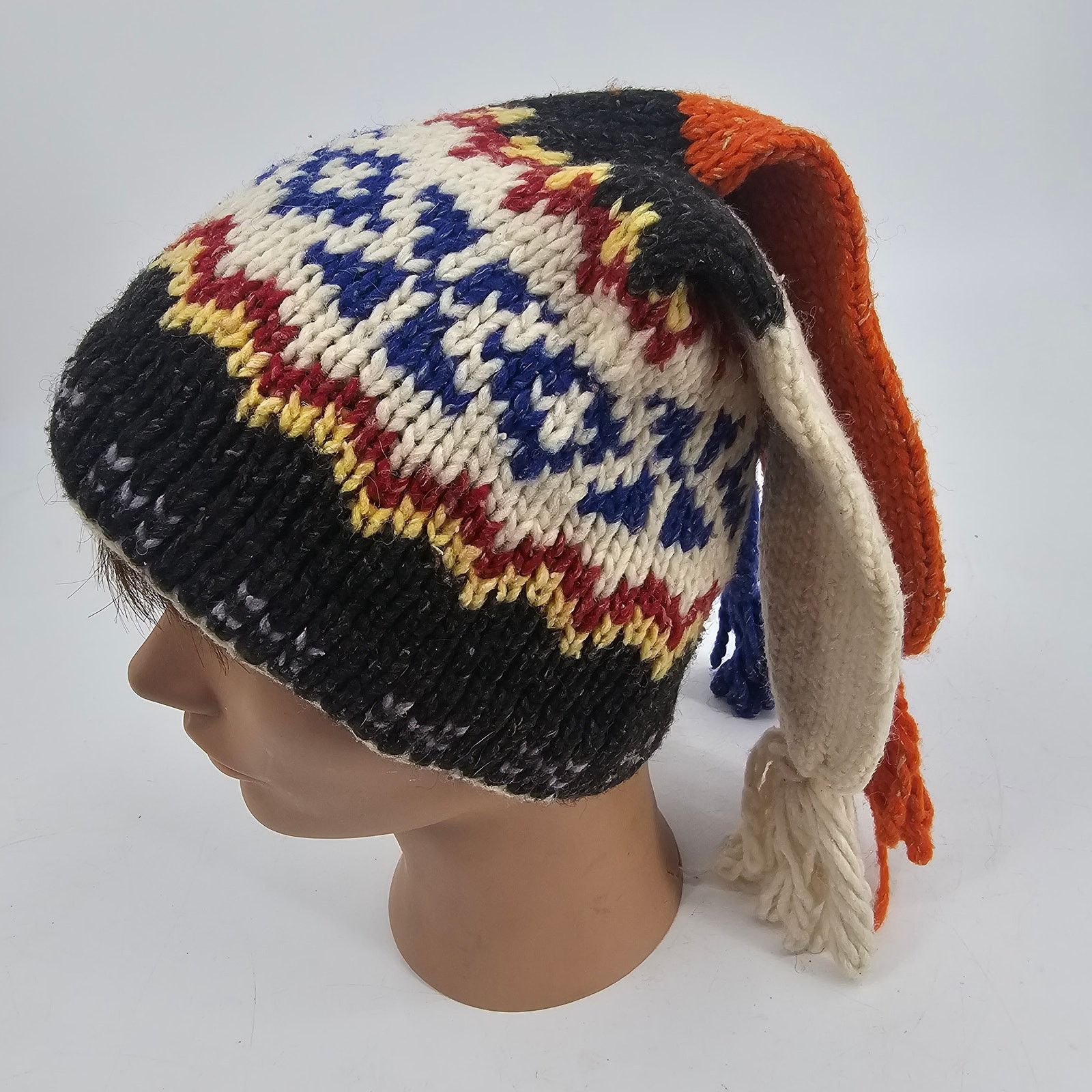 Vintage Vintage 70s Fair Isle Knitted Ski Hat Beanie Chullo Toque OS Size ONE SIZE - 5 Thumbnail