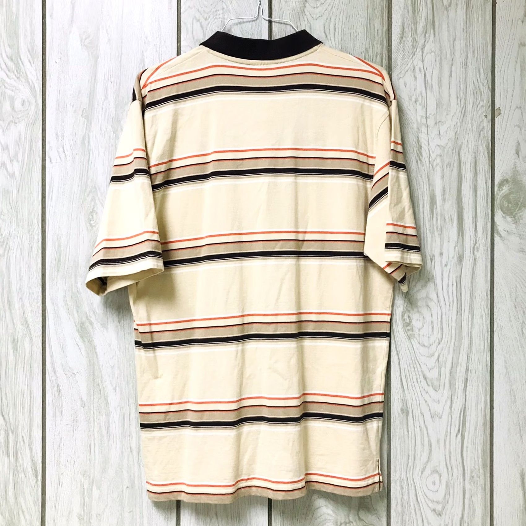 Southpole SOUTH POLE Polo Shirt Men XL Multicolor Stripe Short Sleeve Casual 100% Cotton Beige Size US XL / EU 56 / 4 - 2 Thumbnail