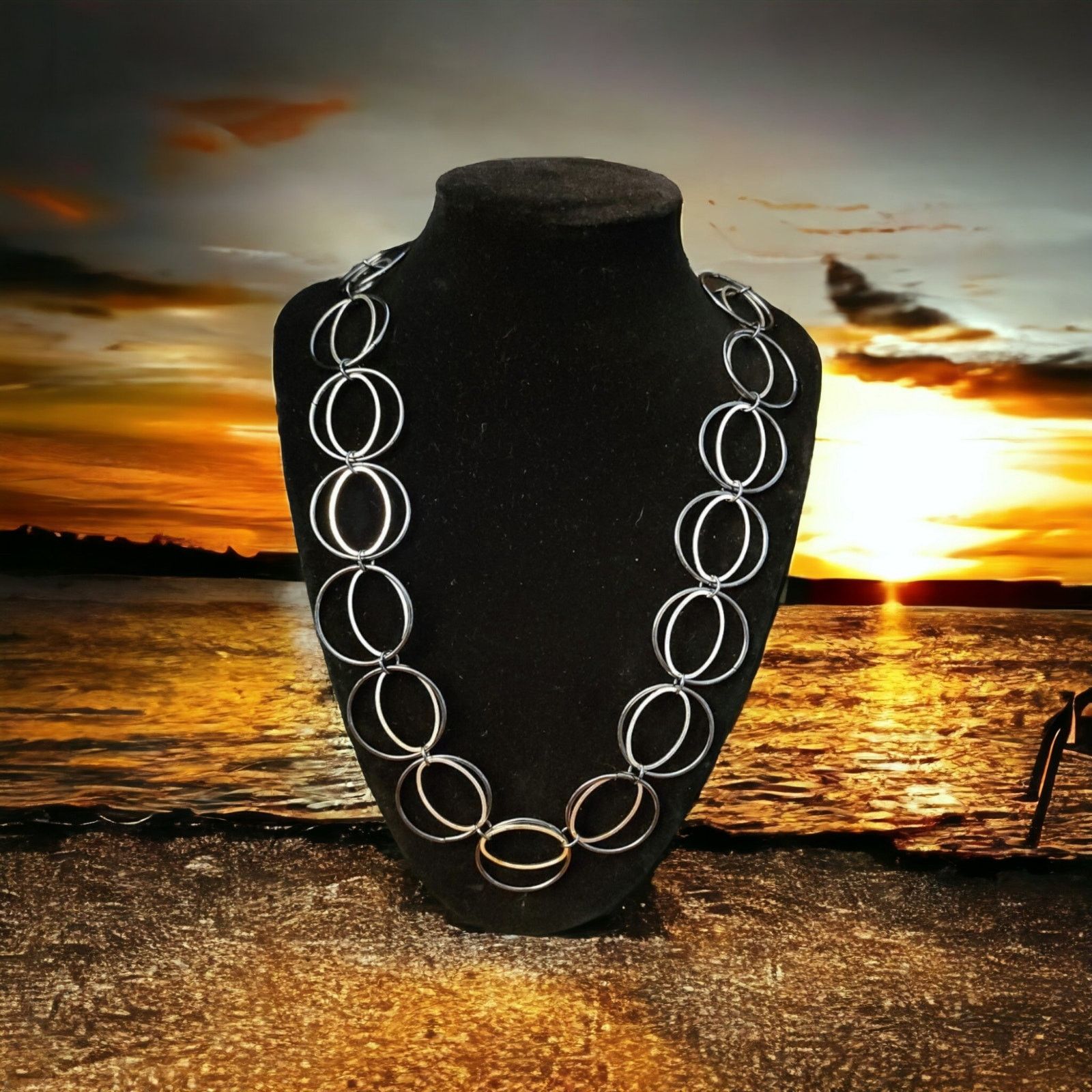 Other Daisy Fuentes chain necklace silver & black. Size ONE SIZE - 2 Thumbnail