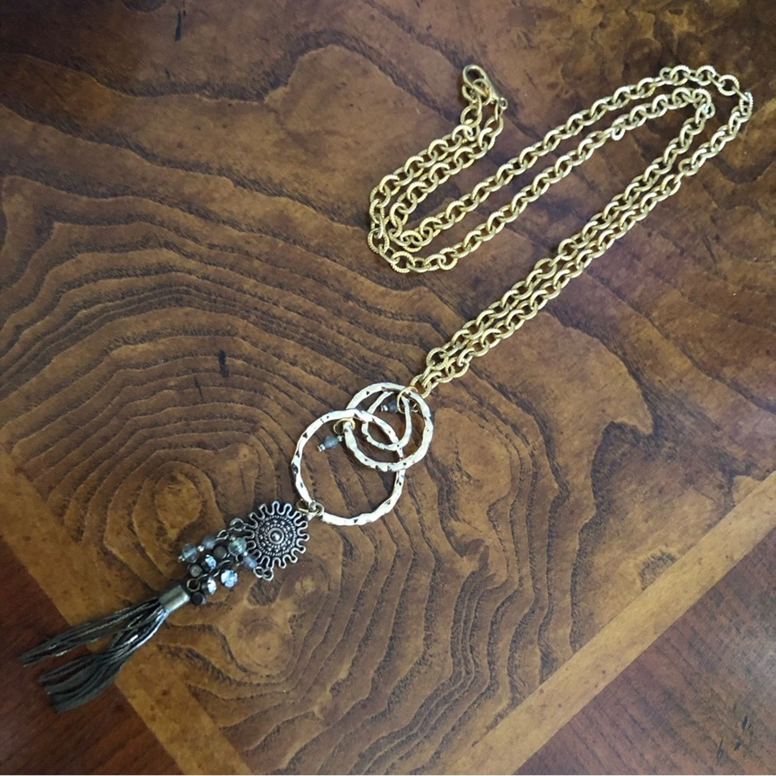Handmade Handcrafted repurpose dangle tassel necklace Size ONE SIZE - 7 Thumbnail