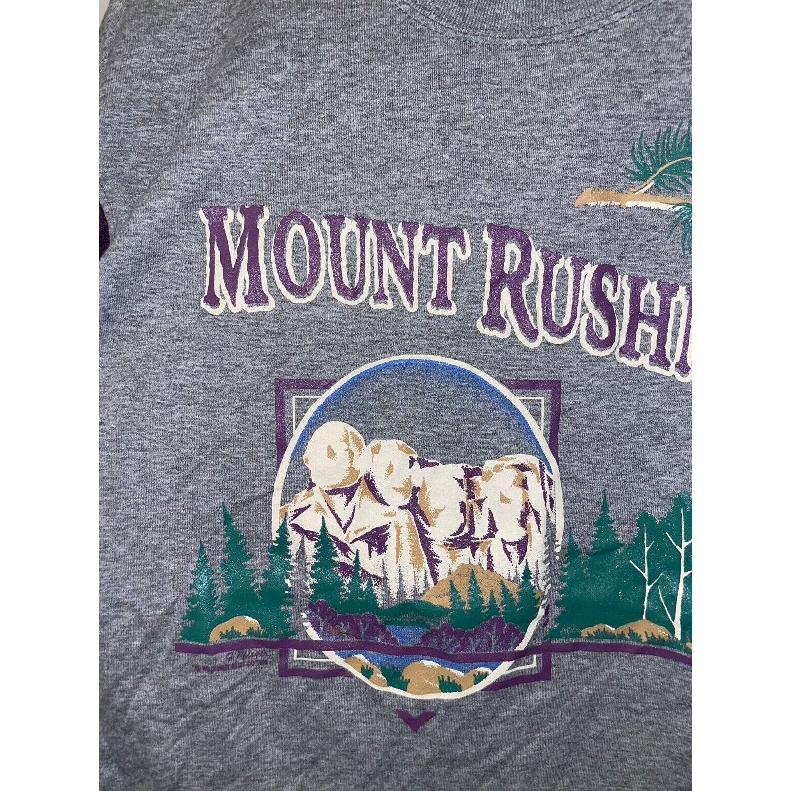 Jerzees Vintage South Dakota Shirt Mount Rushmore Gray 90s Tee VTG L Size US L / EU 52-54 / 3 - 2 Thumbnail