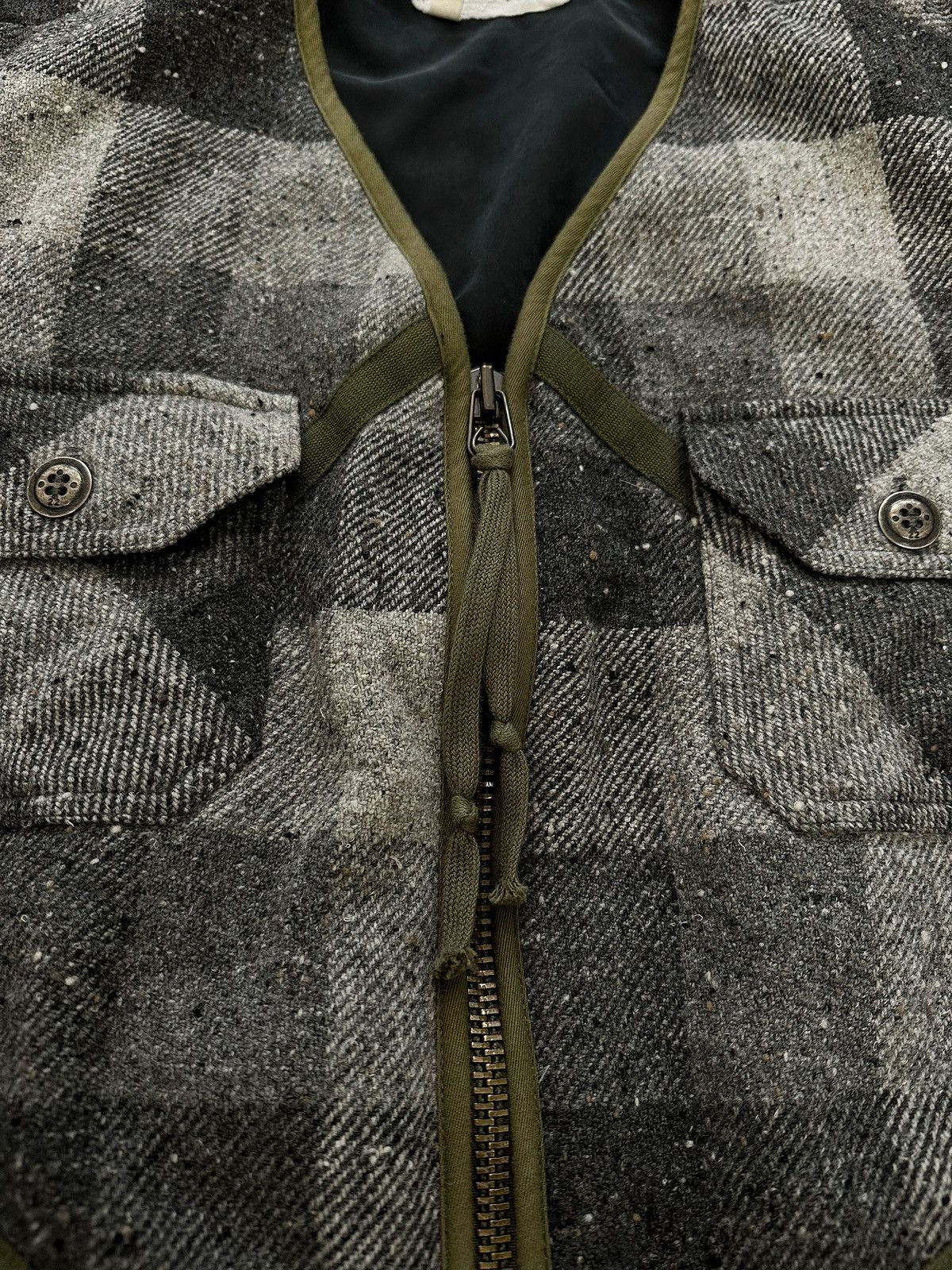 Greg Lauren Unreleased Sample Grey Wool Modern Flight Cargo Jacket Size US XL / EU 56 / 4 - 3 Thumbnail