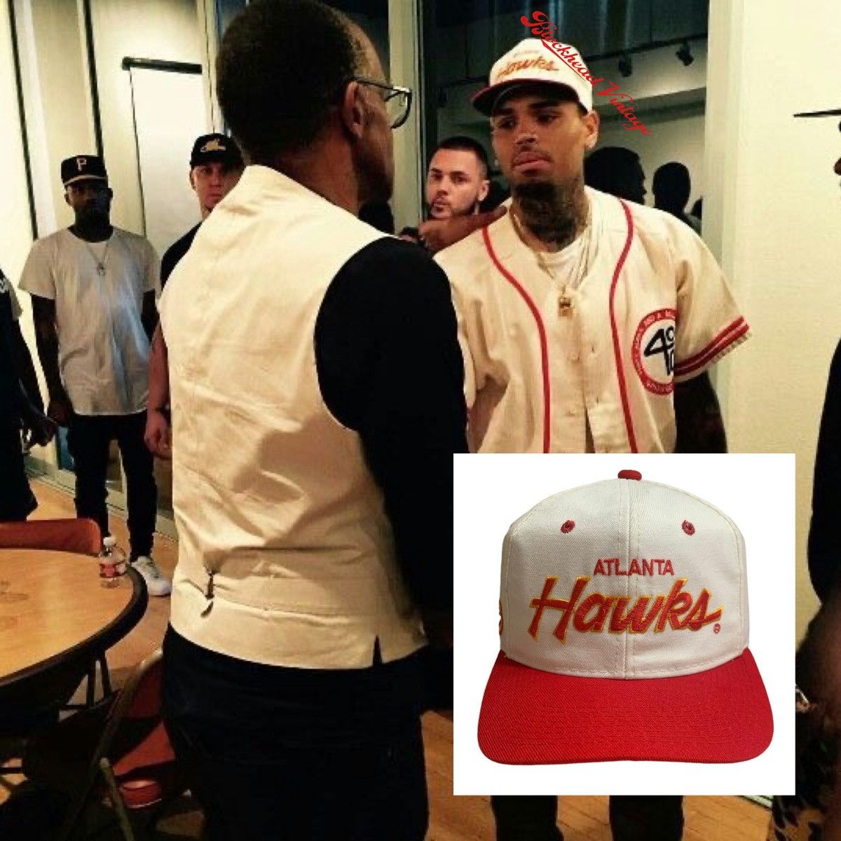 image of Atlanta Hawks Dline Script Sports Specialties Snapback Hat, Men's