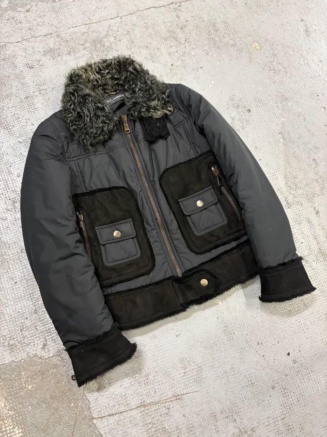 Dolce & Gabbana FW2009 Dolce & Gabbana Hybrid Nylon Shearling Black Jacket Size XS / US 0-2 / IT 36-38 - 2 Thumbnail