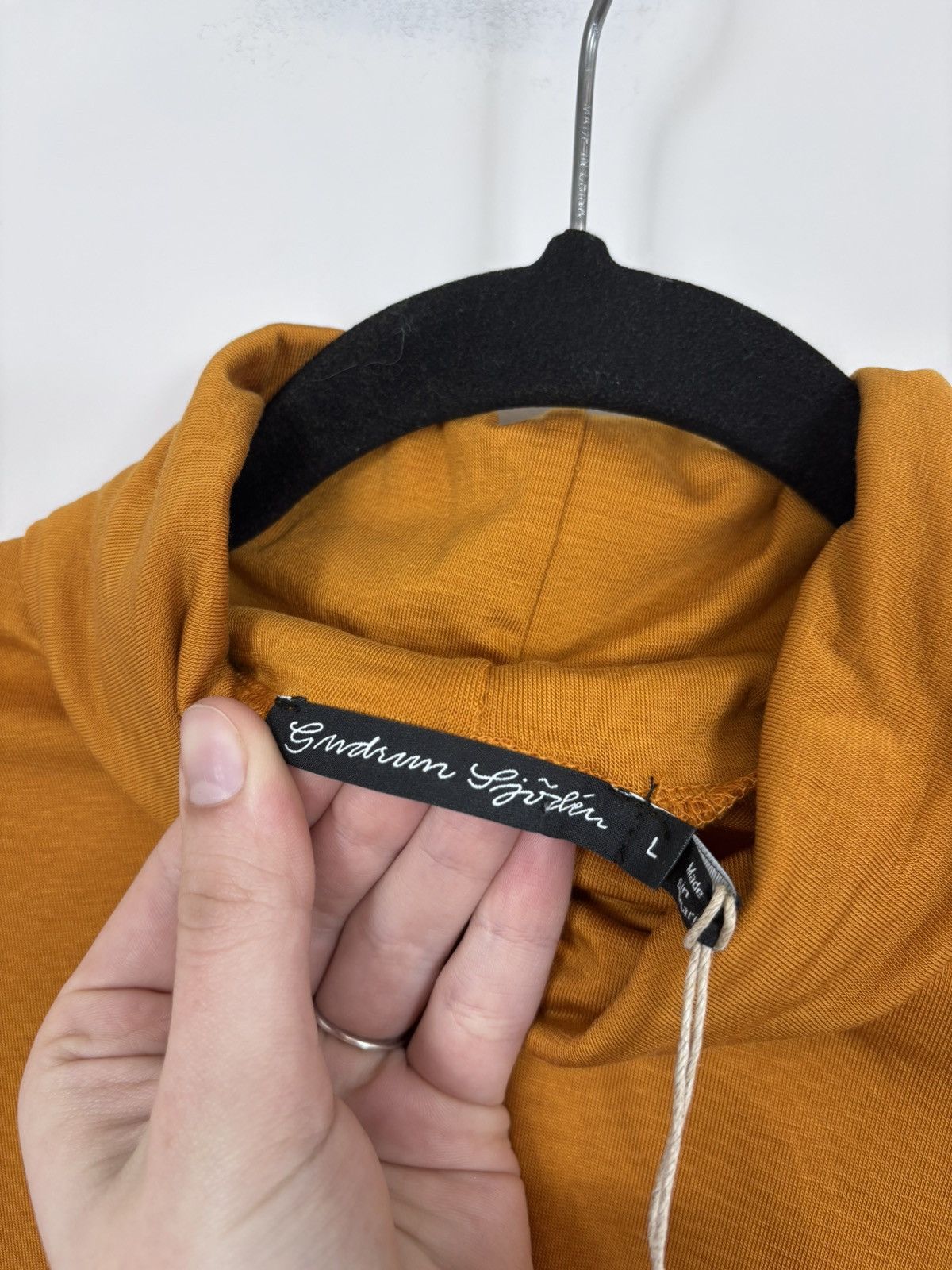 Gudrun Sjoden Gudrun Sjoden NWT Women’s Orange Lyocell Polo Neck Top Size L / US 10 / IT 46 - 7 Thumbnail