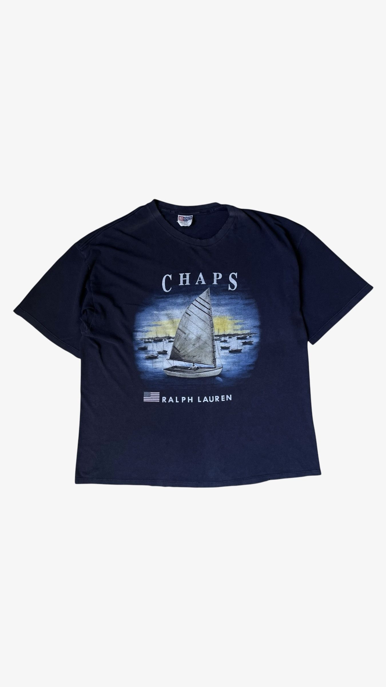 Ralph Lauren Vintage 90s Men's Ralph Lauren Chaps Sailing Boat T-Shirt Size US XL / EU 56 / 4 - 1 Thumbnail
