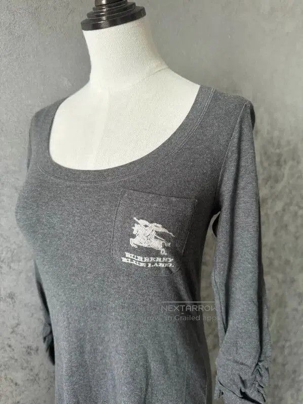 Burberry Burberry Gray Cotton Long Sleeve Dress. Size M / US 6-8 / IT 42-44 - 4 Thumbnail