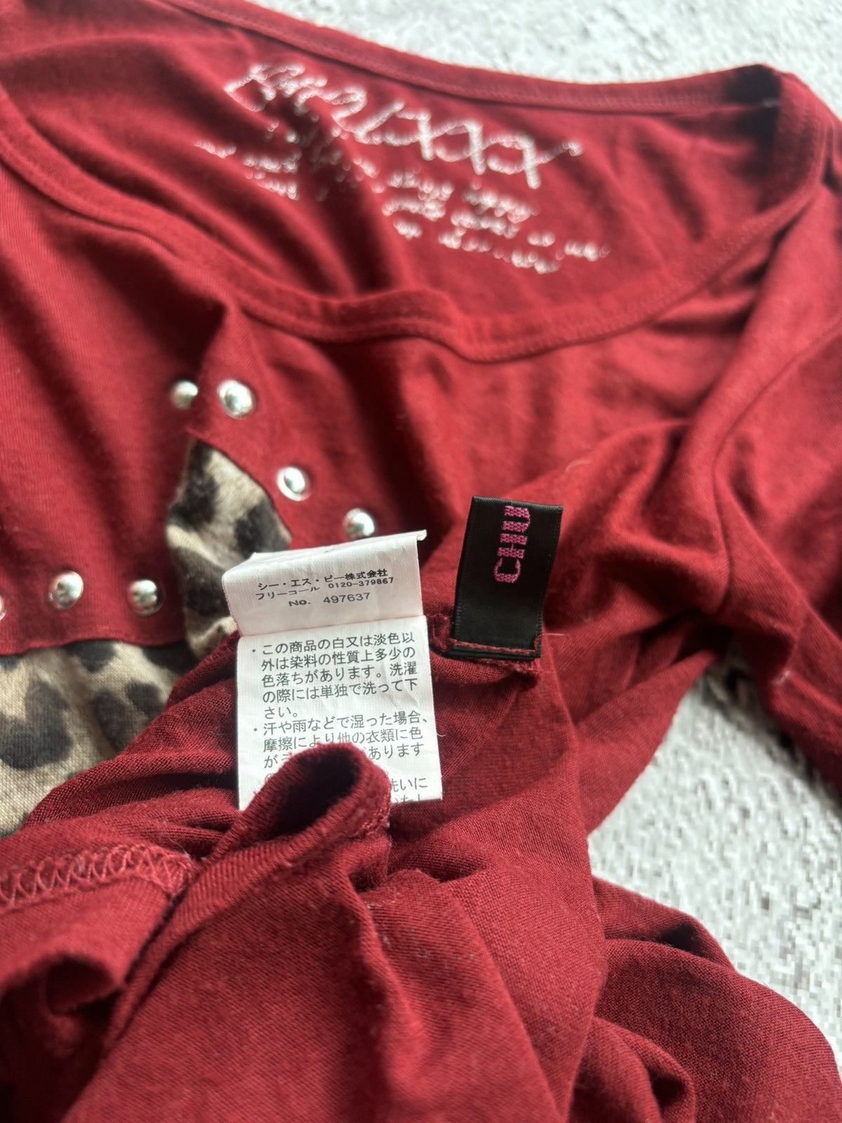 Hysteric Glamour Y2k Chuxxx Studded Leopard Women's Longsleeve Size L / US 10 / IT 46 - 7 Thumbnail