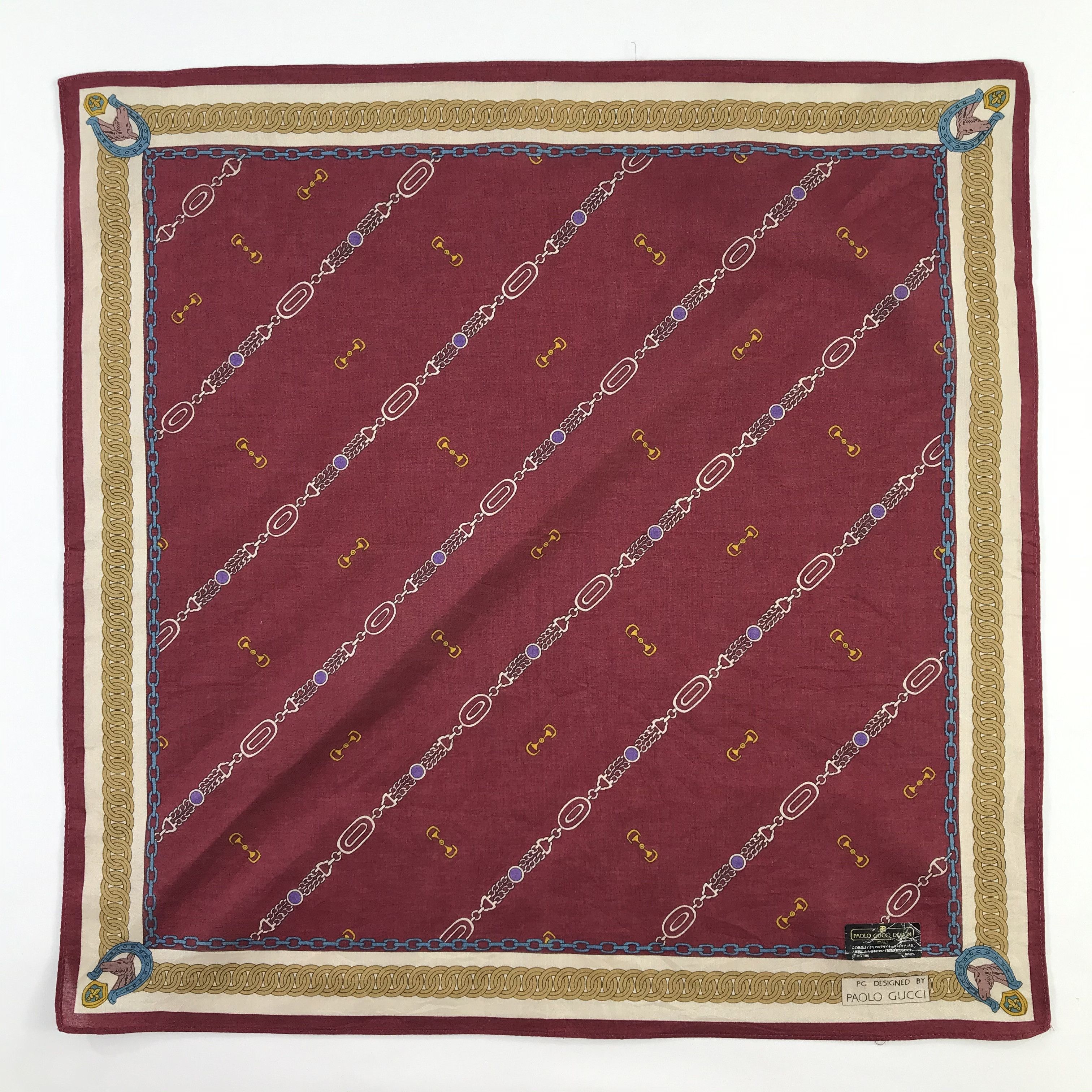 Paolo Gucci × Vintage Paolo Gucci Bandana / Handkerchief / Neckerchief - S866 Size ONE SIZE - 1 Thumbnail