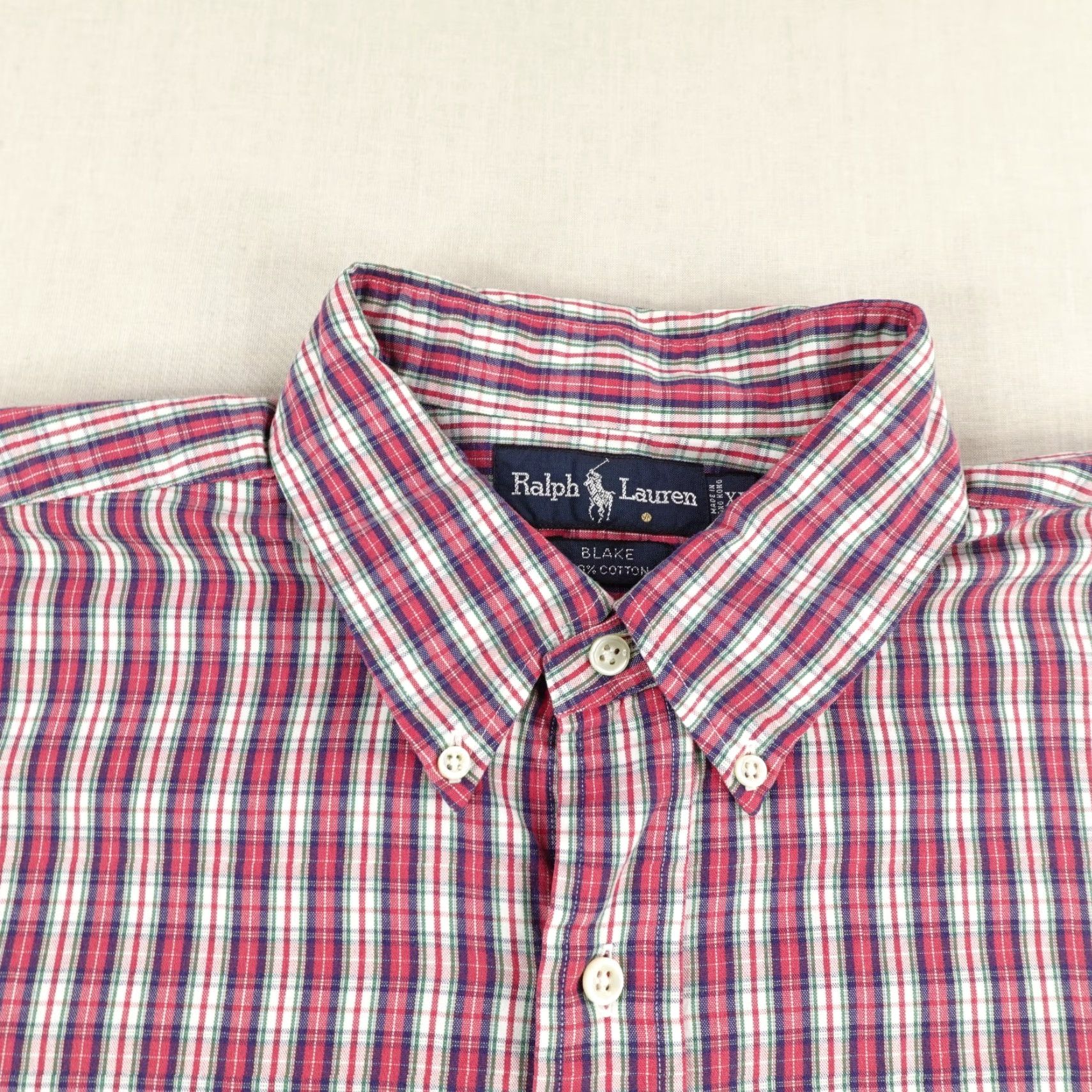 Ralph Lauren VINTAGE Ralph Lauren Shirt XL Red Plaid Button Up Pony Logo 90s Classic Retro Mens Size US XL / EU 56 / 4 - 2 Thumbnail