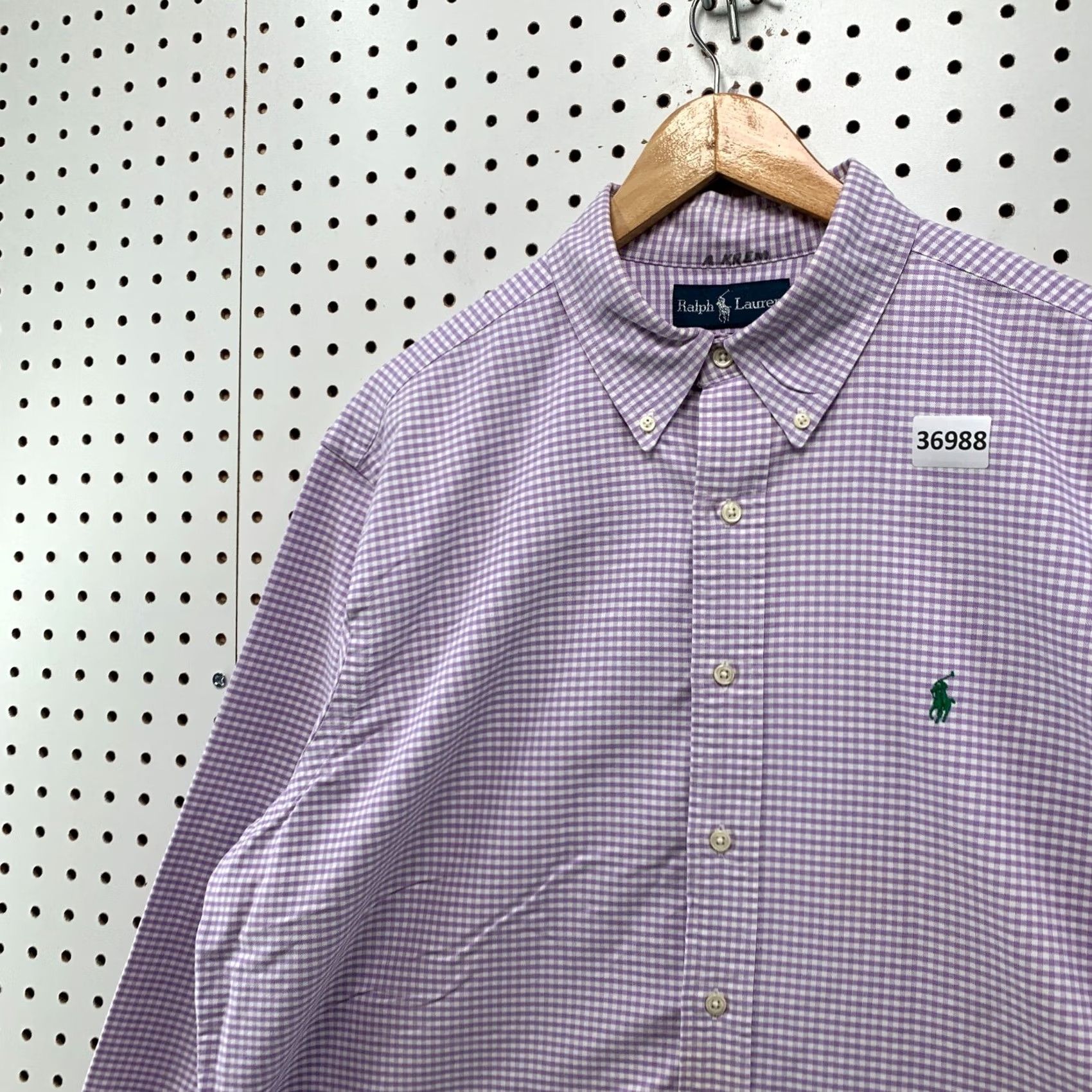 Ralph Lauren Ralph Lauren Purple Check Button Down Shirt Mens 17.5 34/35 Long Sleeve Size US XXL / EU 58 / 5 - 7 Thumbnail
