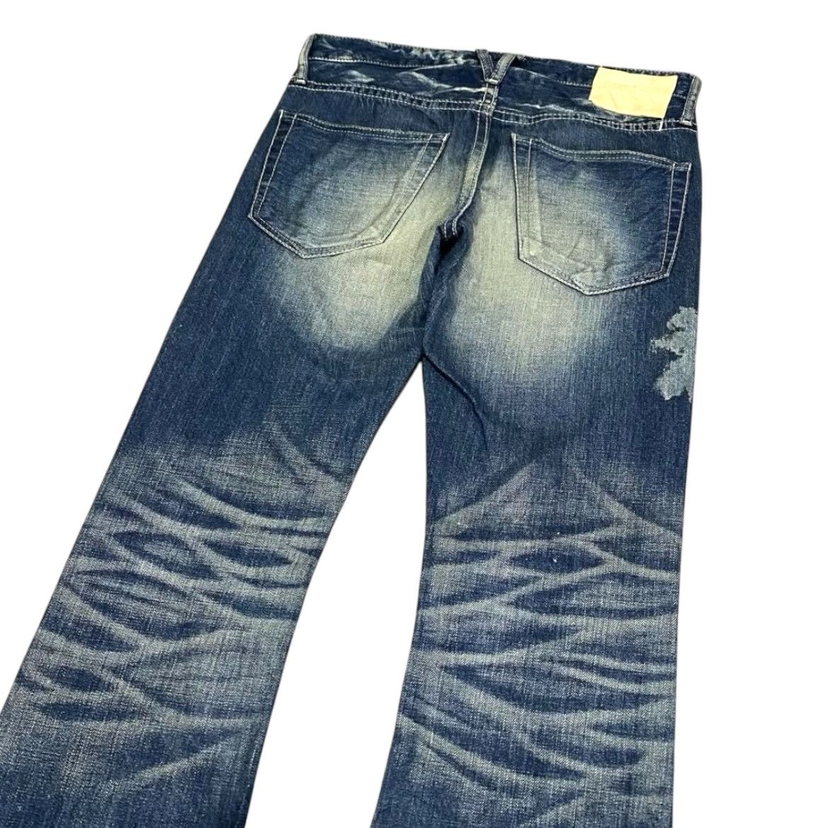 If Six Was Nine × Japanese Brand × Le Grande Bleu (L.G.B.) 2000s Vanquish Distressed Faded Bootcut Flared Jeans Y2k Lgb Size US 31 - 4 Thumbnail