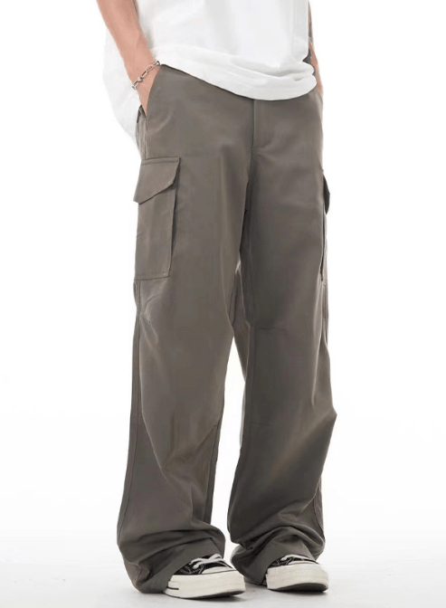 Japanese Brand × Jean Men's gray American casual all-match flared work trousers Size US 32 / EU 48 - 4 Thumbnail