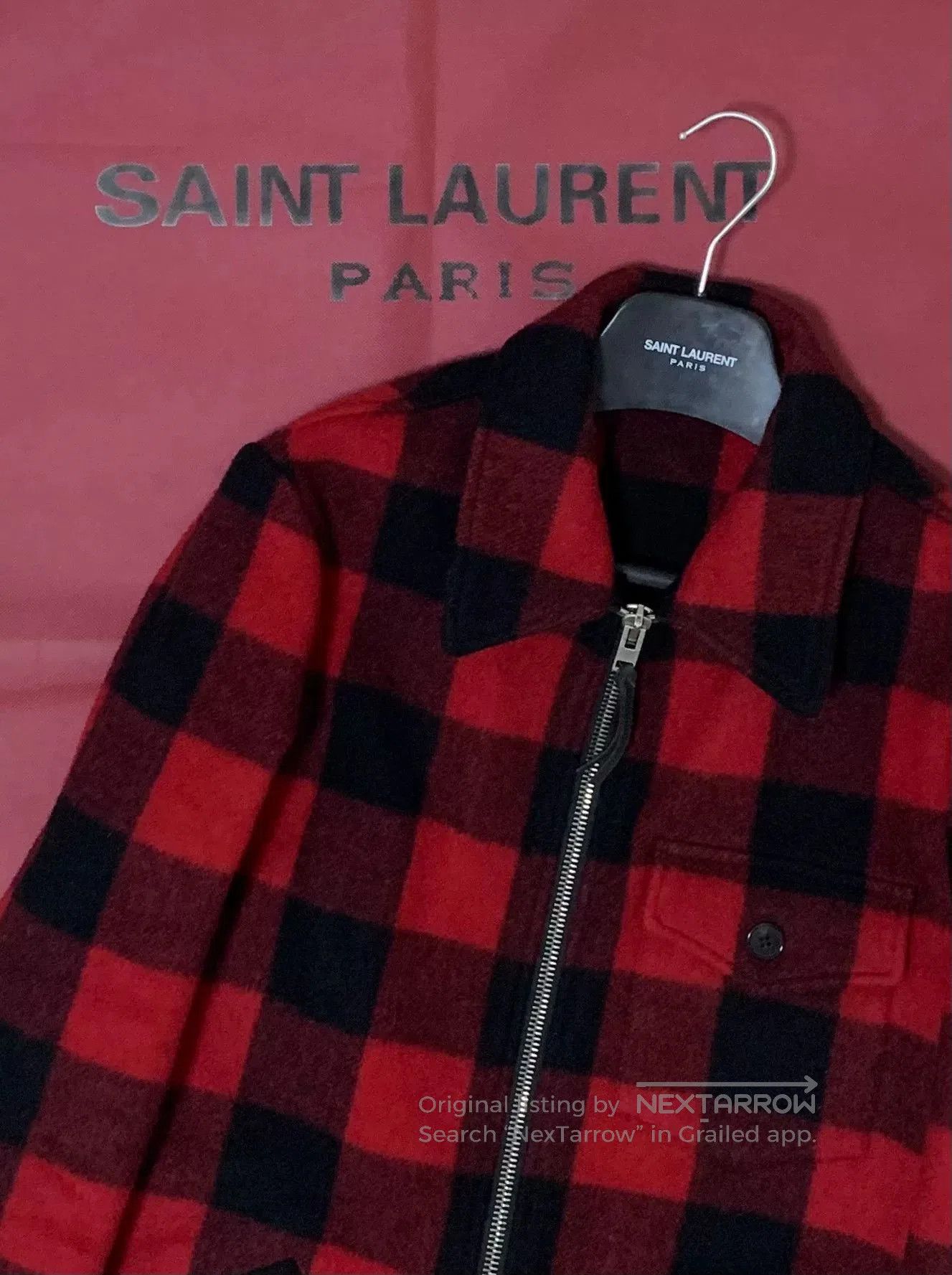 Saint Laurent Paris Saint Laurent Red and Black Plaid Jacket. Size US M / EU 48-50 / 2 - 6 Thumbnail