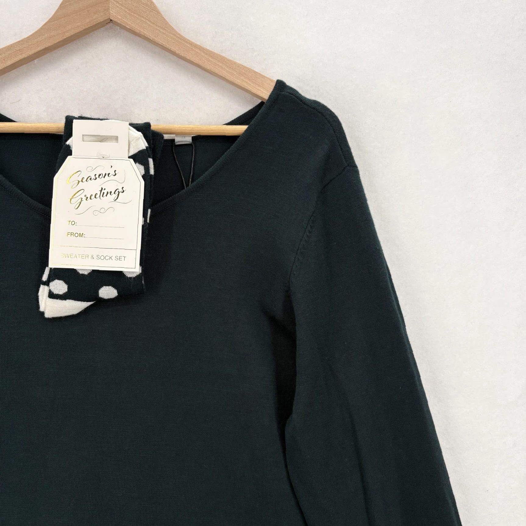 Vintage Tahari Sweater Tunic Womens 1X Green Pine Boat Neck Long Sleeve Christmas NWT Size XL / US 12-14 / IT 48-50 - 2 Thumbnail