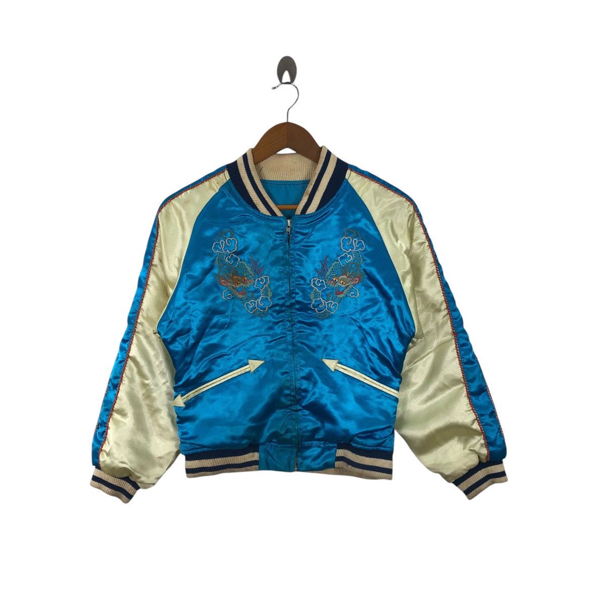 Vintage Vintage Japanese Traditional SUKAJAN DRAGON Satin Jacket Size XS / US 0-2 / IT 36-38 - 2 Thumbnail