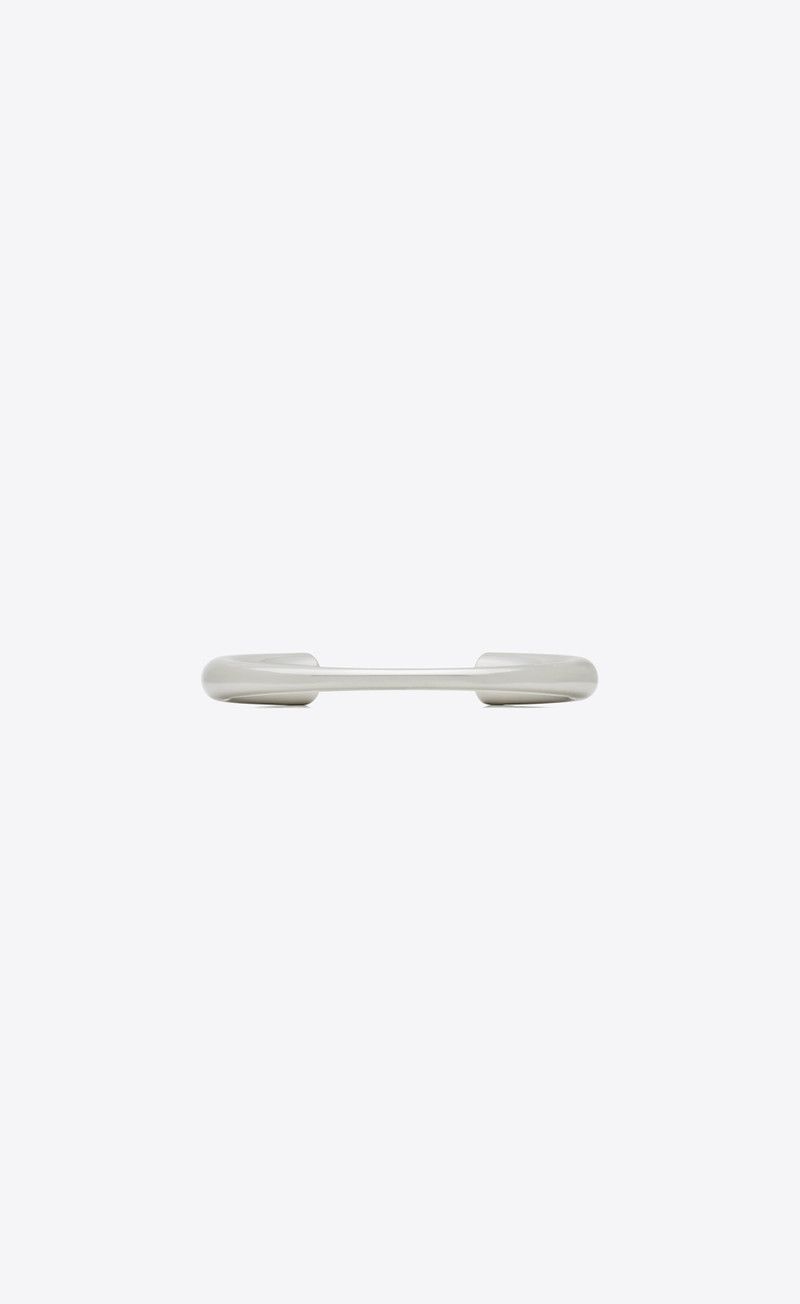 Saint Laurent Paris o1bcso1str0226 Size:M/Trumpet Cuff In Metal in Silver Size ONE SIZE - 3 Thumbnail