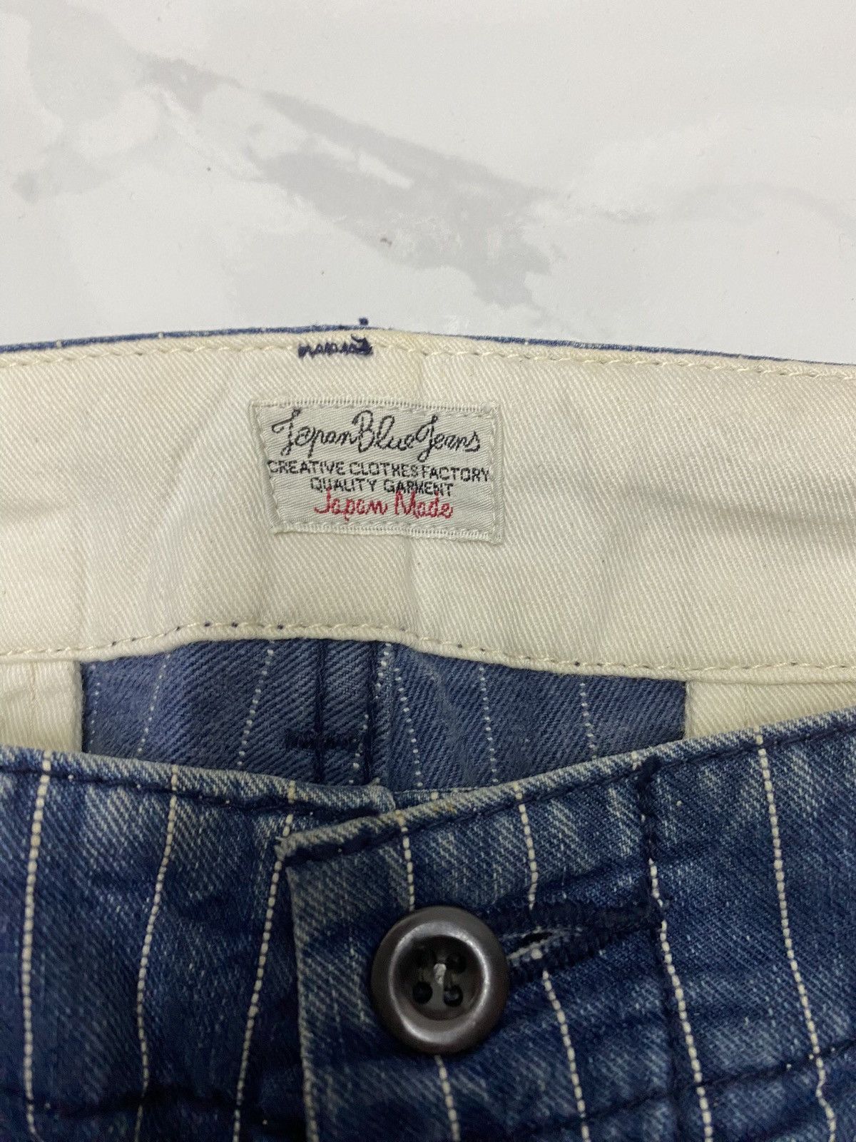 Japan Blue 🔥VINTAGE JAPAN BLUE BAGGY STRIPED BAGGY LOOSE PANTS Size US 35 - 7 Thumbnail