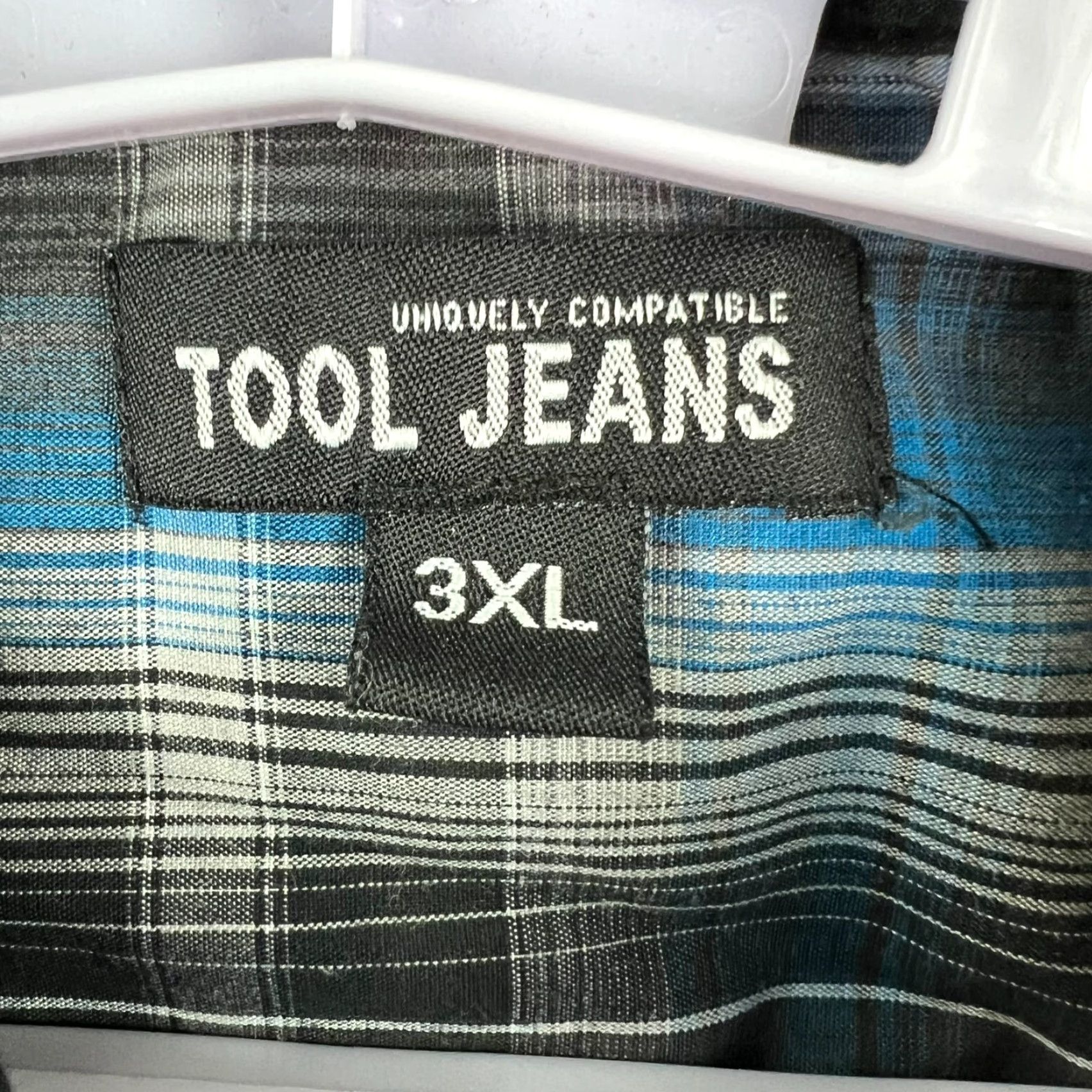 Vintage Tool Jeans Plaid Button-Up Long Sleeve Shirt 3XL Blue Mens Size US XXL / EU 58 / 5 - 7 Thumbnail