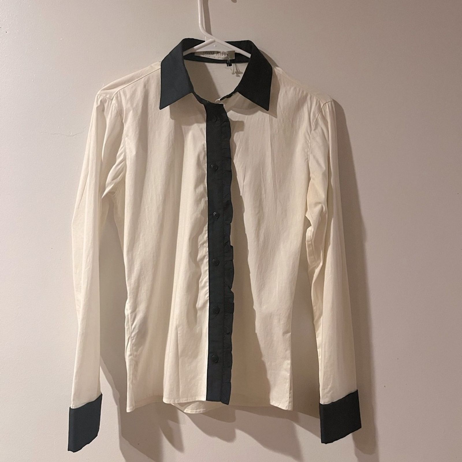 Miu Miu Miu Miu Button Down Dress Shirt Size S / US 4 / IT 40 - 1 Thumbnail