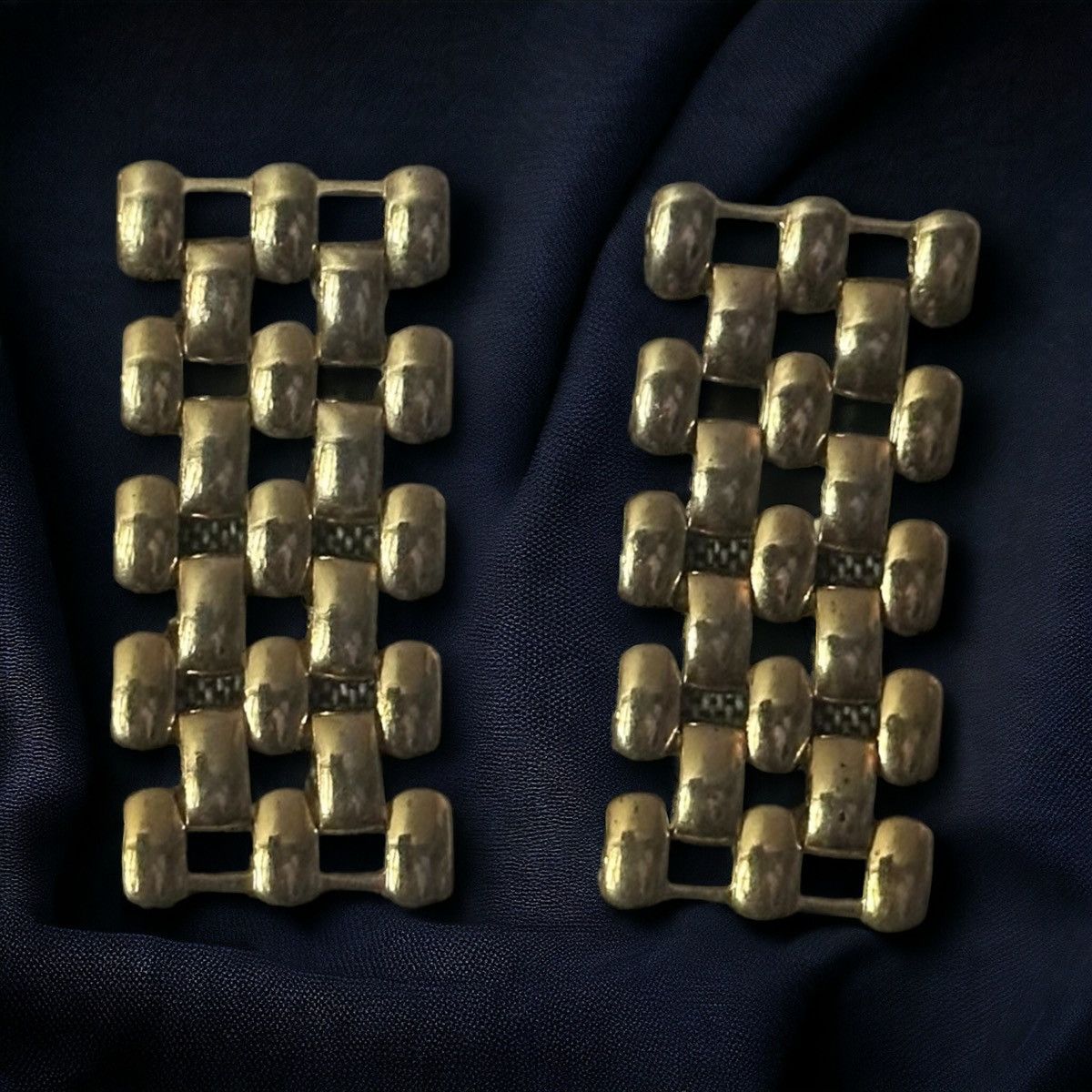 Vintage Vintage basketweave dangle post earrings Size ONE SIZE - 1 Thumbnail