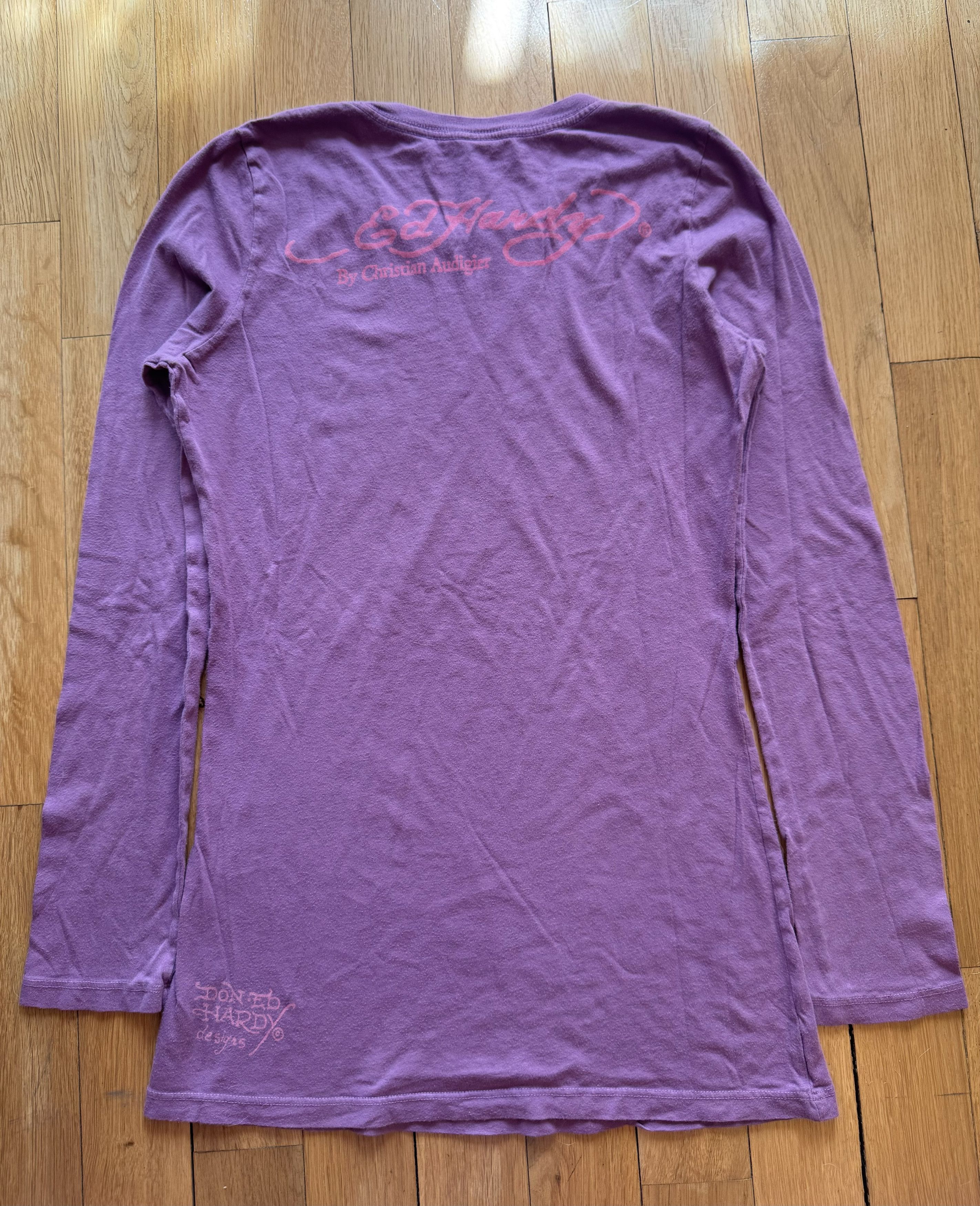 Christian Audigier × Ed Hardy × Vintage Ed Hardy Women’s T-shirt Asian Long Sleeves Size M Size M / US 6-8 / IT 42-44 - 6 Thumbnail