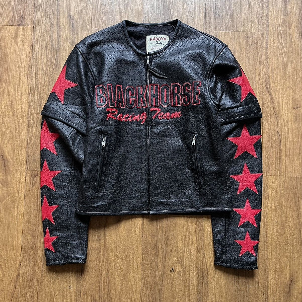 Kadoya Black Horse Star Leather Jacket - Outerwear