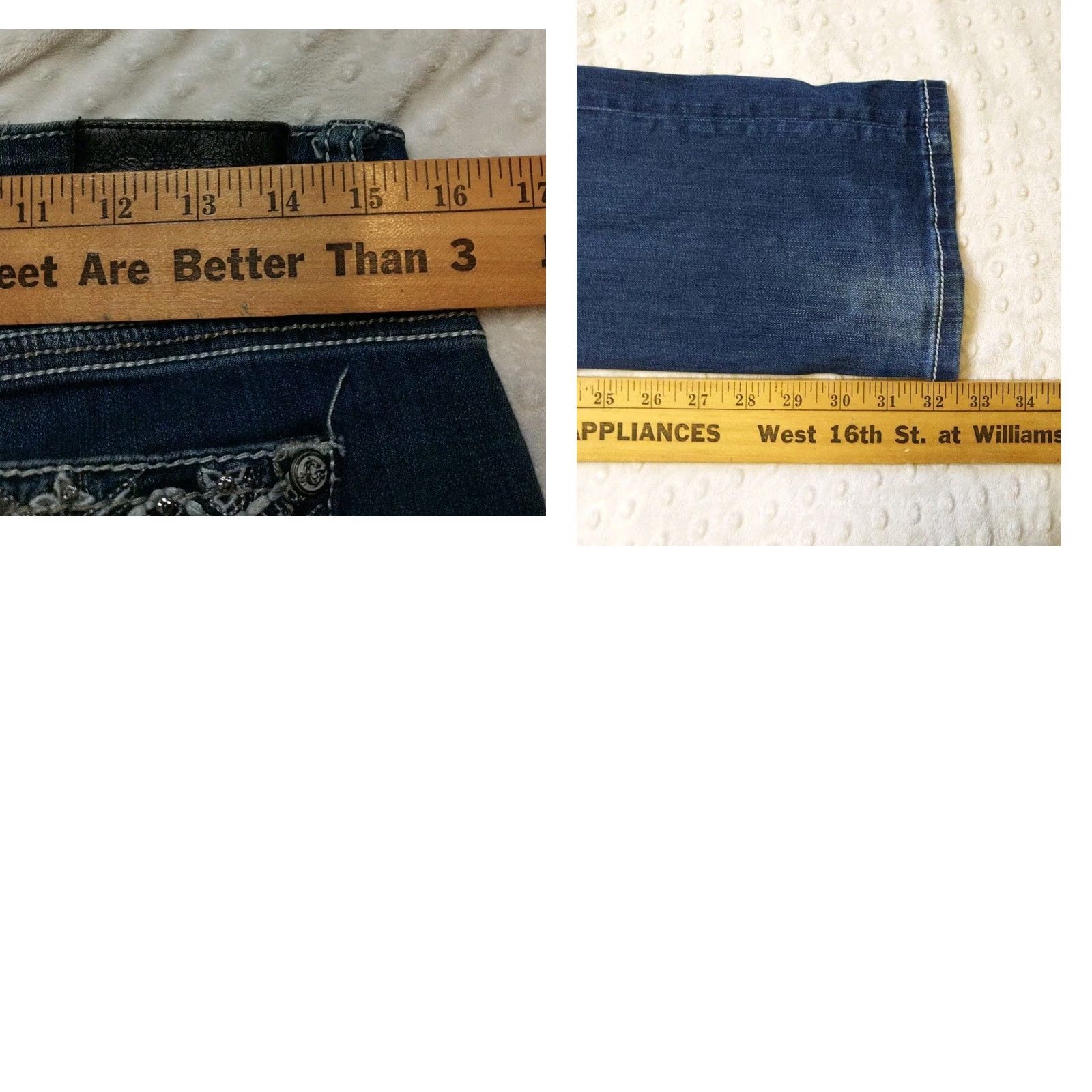 Grace in LA Grace In LA Jeans Women Straight 5-Pocket Denim Blue 31x32 Regular Size Cotton Blend Embroidered Rise Mid Vintage: No Mens Womens Girls Size 24" / US 00 / IT 34 - 8 Thumbnail
