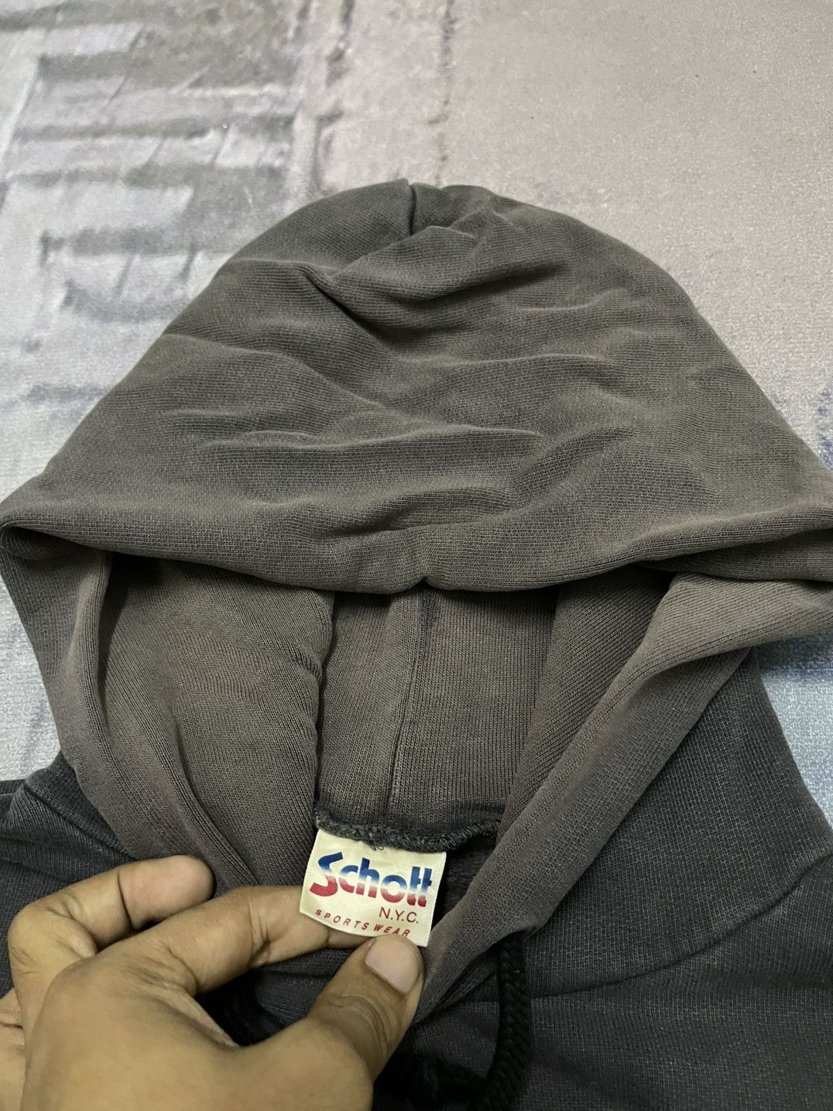 Schott 90s SCHOTT NYC PULLOVER HOODIE SPELLOUT SUND FADED Size US M / EU 48-50 / 2 - 6 Thumbnail