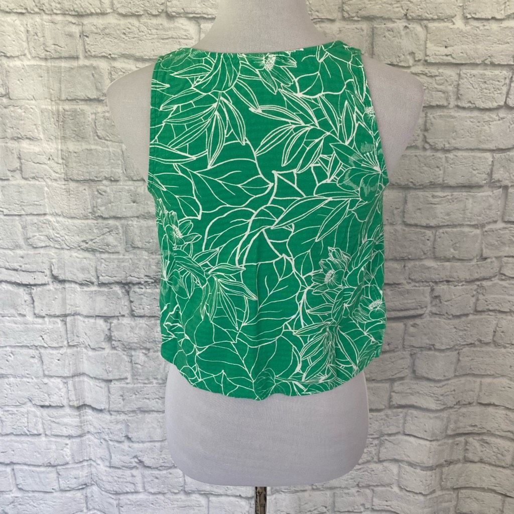Other ANA women XS ruched front tank crop top green and white desi Size XS / US 0-2 / IT 36-38 - 7 Thumbnail
