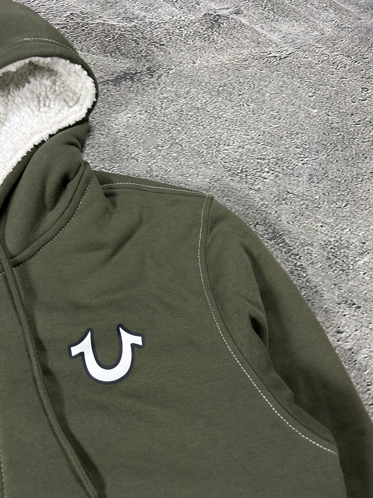 True Religion True Religion zip hoodie big logo vintage sherpa green Y2K Size US L / EU 52-54 / 3 - 2 Thumbnail