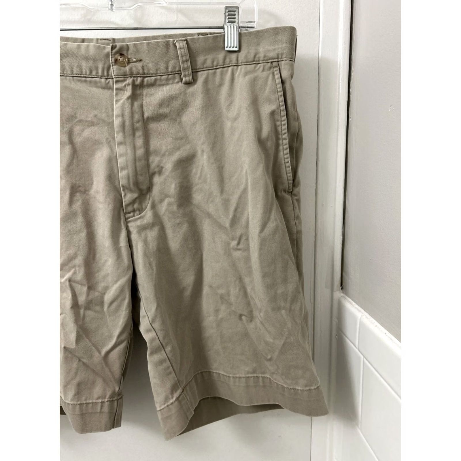 Polo Ralph Lauren VINTAGE Polo Ralph Lauren Chino Shorts Mens 42 Beige Classic Fit 9" YKK Polo Ralph Lauren Logo Khaki Solid Casual Golf Outdoor Beach 9" Inseam Mens Size US XL / EU 56 / 4 - 3 Thumbnail
