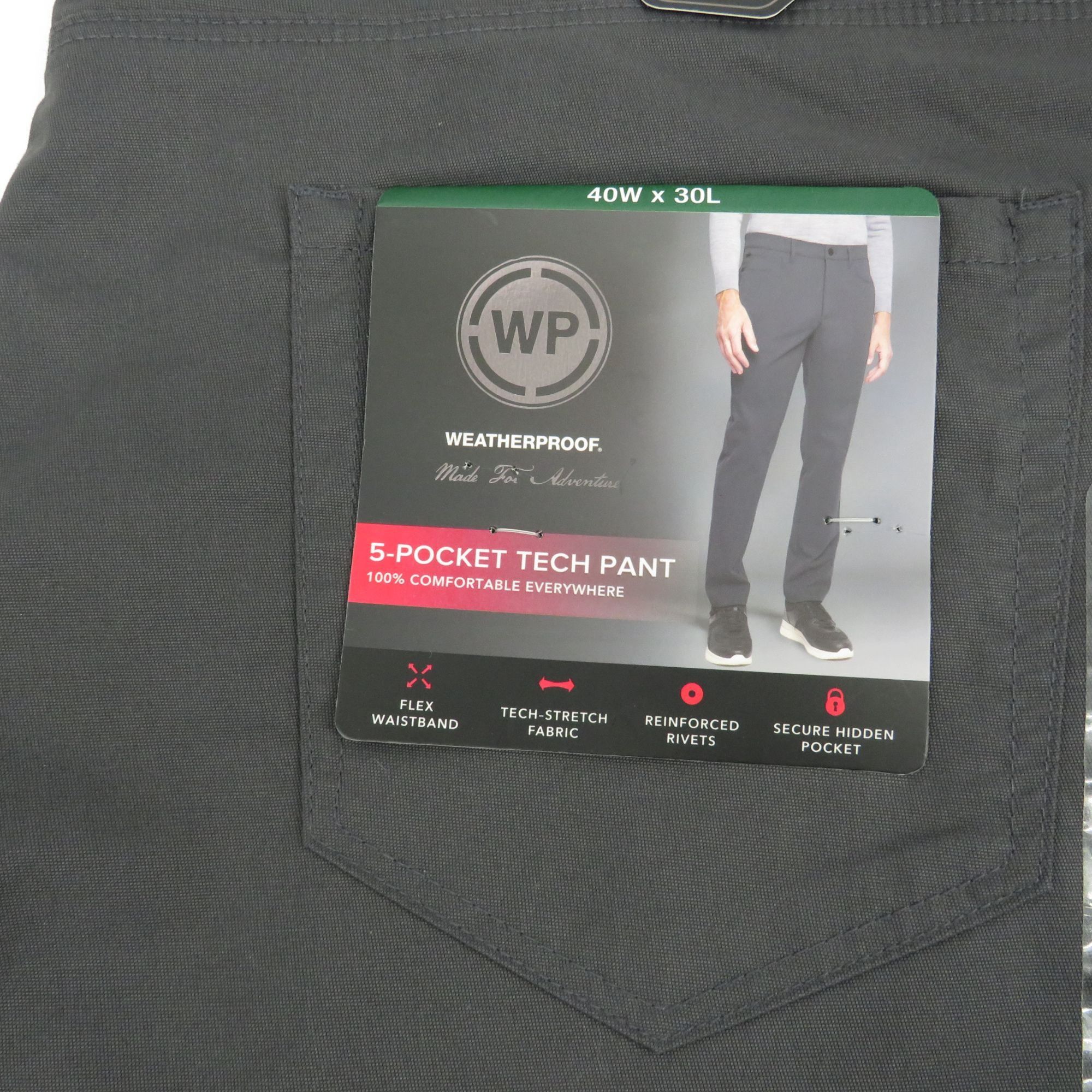 Weatherproof Weatherproof Men's Gray 5 Pocket Tech Pants 40x30 NWT $75 Size US 40 / EU 56 - 3 Thumbnail