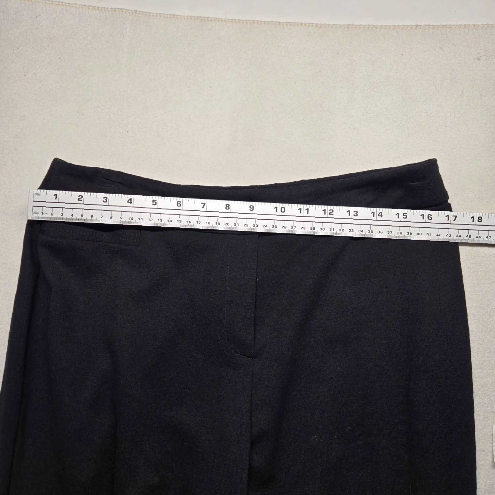 Vintage New York & Company Pants Black Elastic Waist Adult Women PL Petite Large Knit Flat Front Straight Inseam 29 in Dress Pants Size 36" / US 14 / IT 50 - 4 Thumbnail