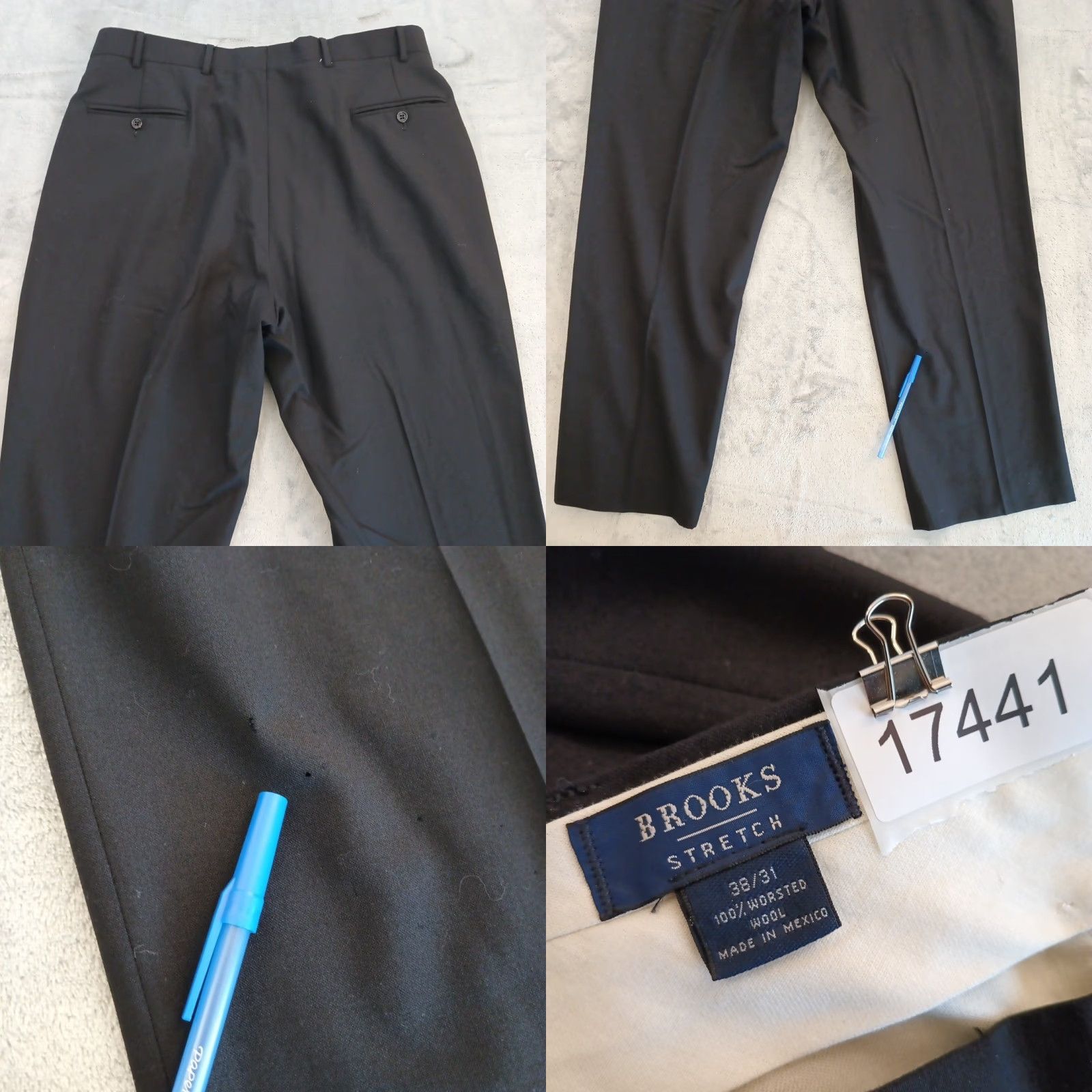 Brooks Brothers Brooks Brothers Dress Pants Mens Regular Size 38 Black Wool Flat Front Stretch Size US 38 / EU 54 - 8 Thumbnail